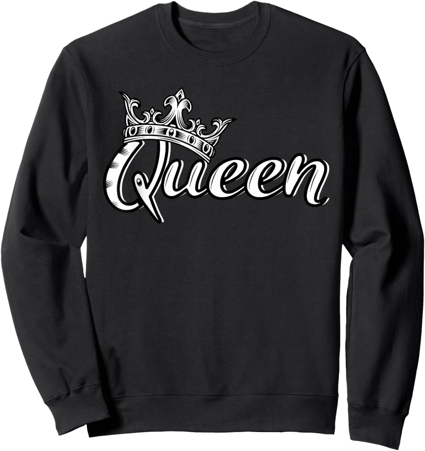 Crown me Font Queen Sweatshirt - Sweatshirt | Black