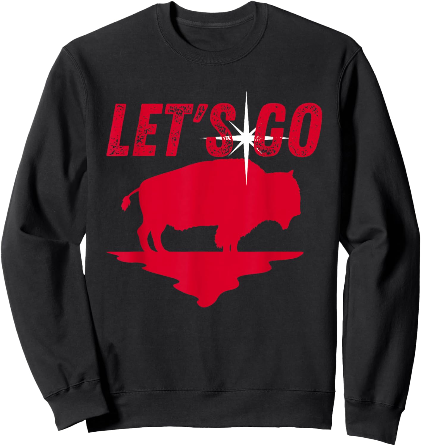 Let's Go Buffalo New York WNY BFLO Vintage Football Sweatshirt - Sweatshirt | Black