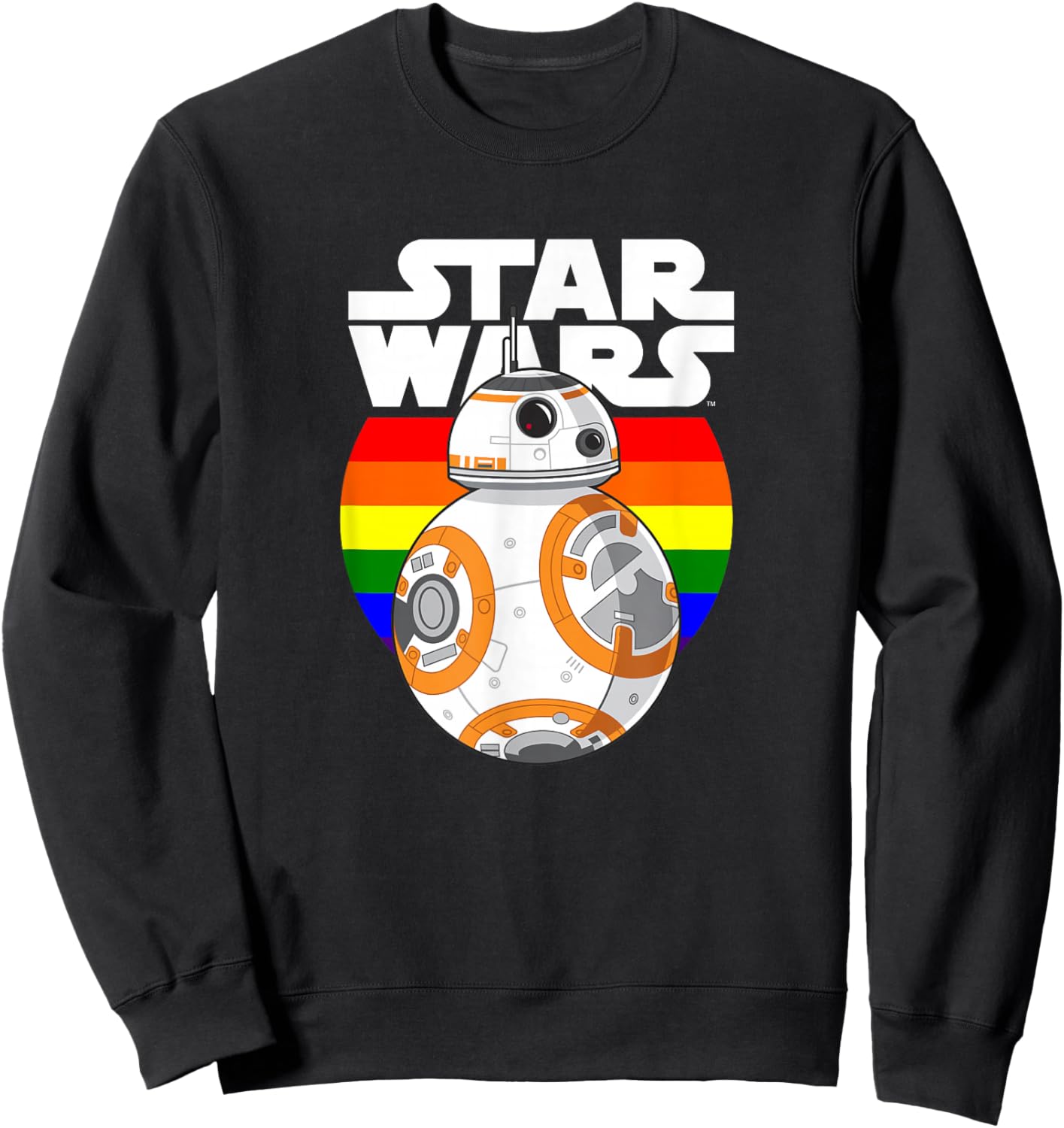 Star Wars BB-8 Rainbow Circle Background Sweatshirt - Sweatshirt | Black
