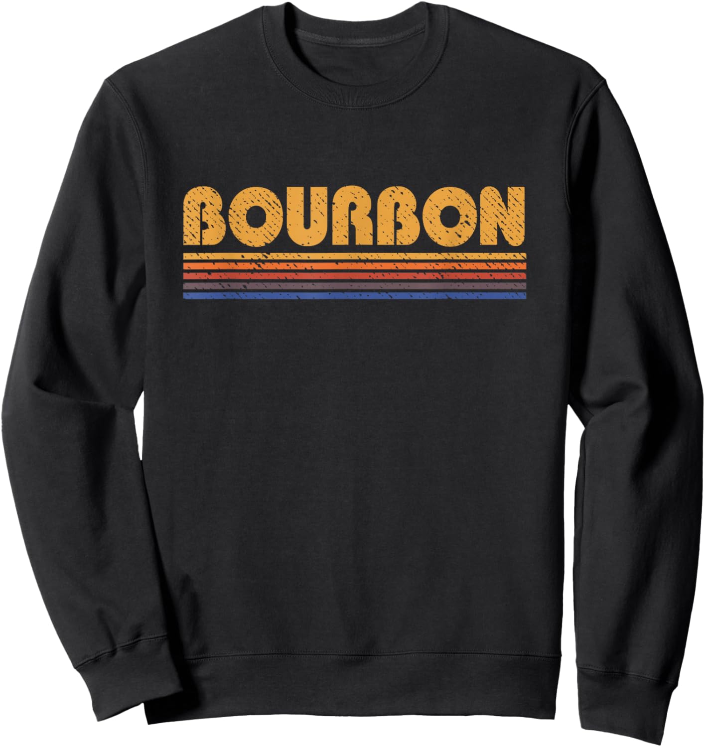 Bourbon Vintage 80s Retro Whiskey Sweatshirt - Sweatshirt | Black