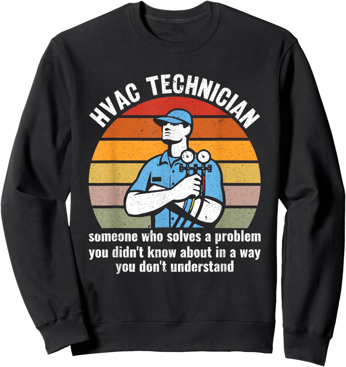 Funny HVAC Technician Definition HVAC Tech Sweatshirt - Sweatshirt | Black