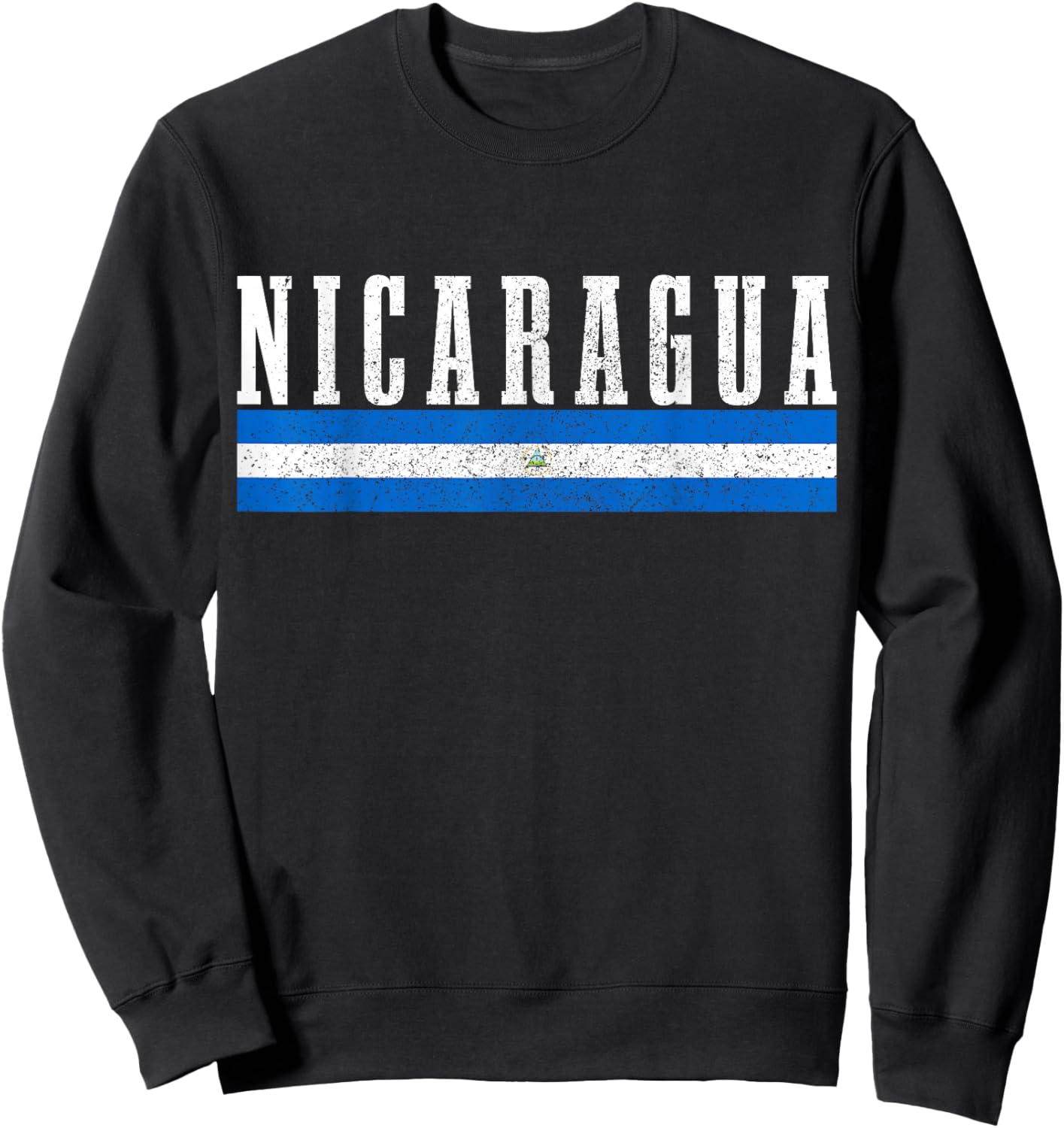 Nicaragua Flag Vintage Souvenir Sweatshirt - Sweatshirt | Black