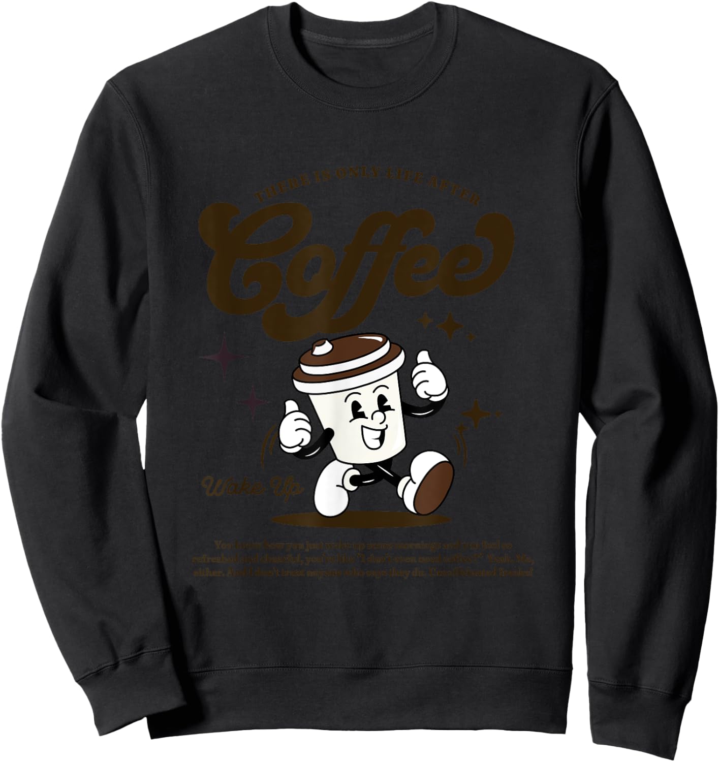 Retro Life after Coffee Sweatshirt - Sweatshirt | Black