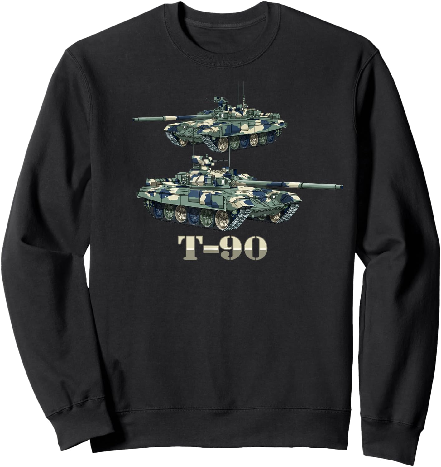 T-90 Russian Main Battle Tanks Diagram Sweatshirt - Sweatshirt | Black