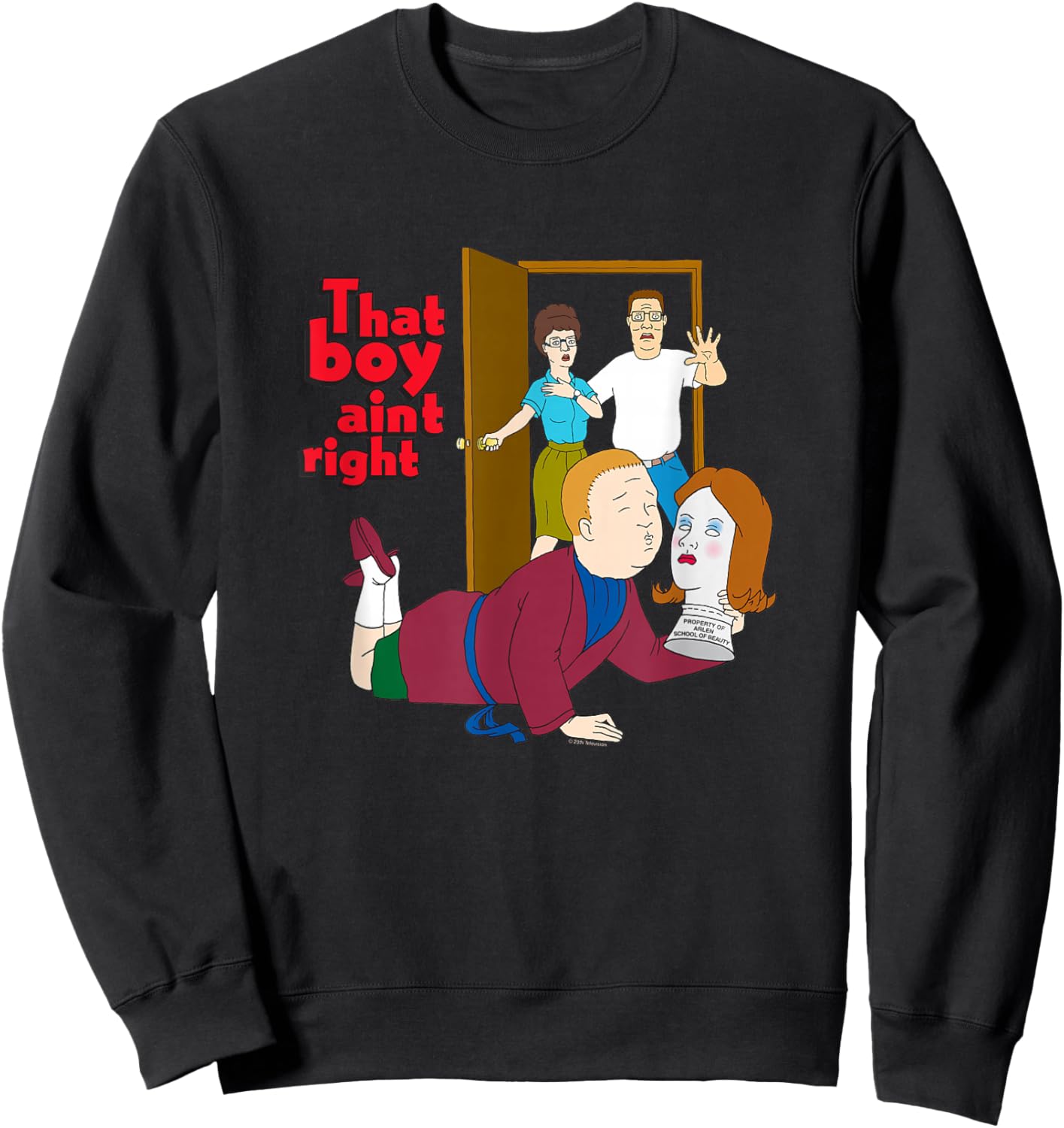 King of The Hill That Boy Ain't Right Bobby Hill Cartoon Sweatshirt - Sweatshirt | Black