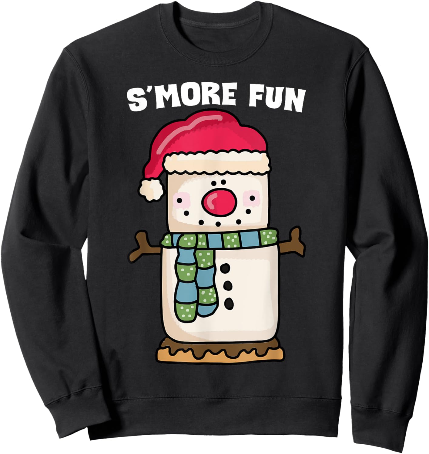 S'more Fun Snowman Funny Camping Pajama Sweatshirt - Sweatshirt | Black