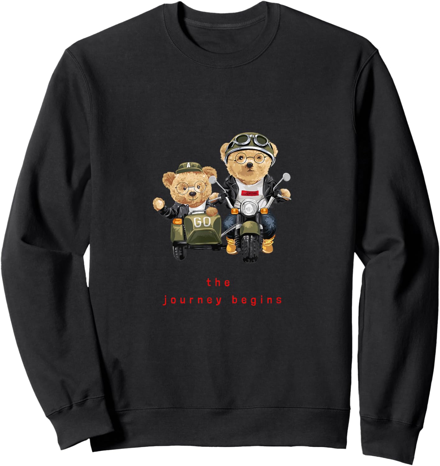 Men's Women's Kids Teddy Bear Graphic Cool Designs Funny Small Sweatshirt - Sweatshirt | Black