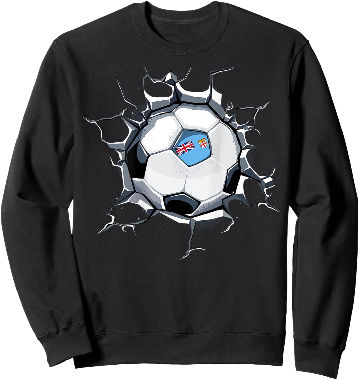 Fiji Soccer Fans Jersey Pride Proud Fijian Football Lovers Sweatshirt - Sweatshirt | Black