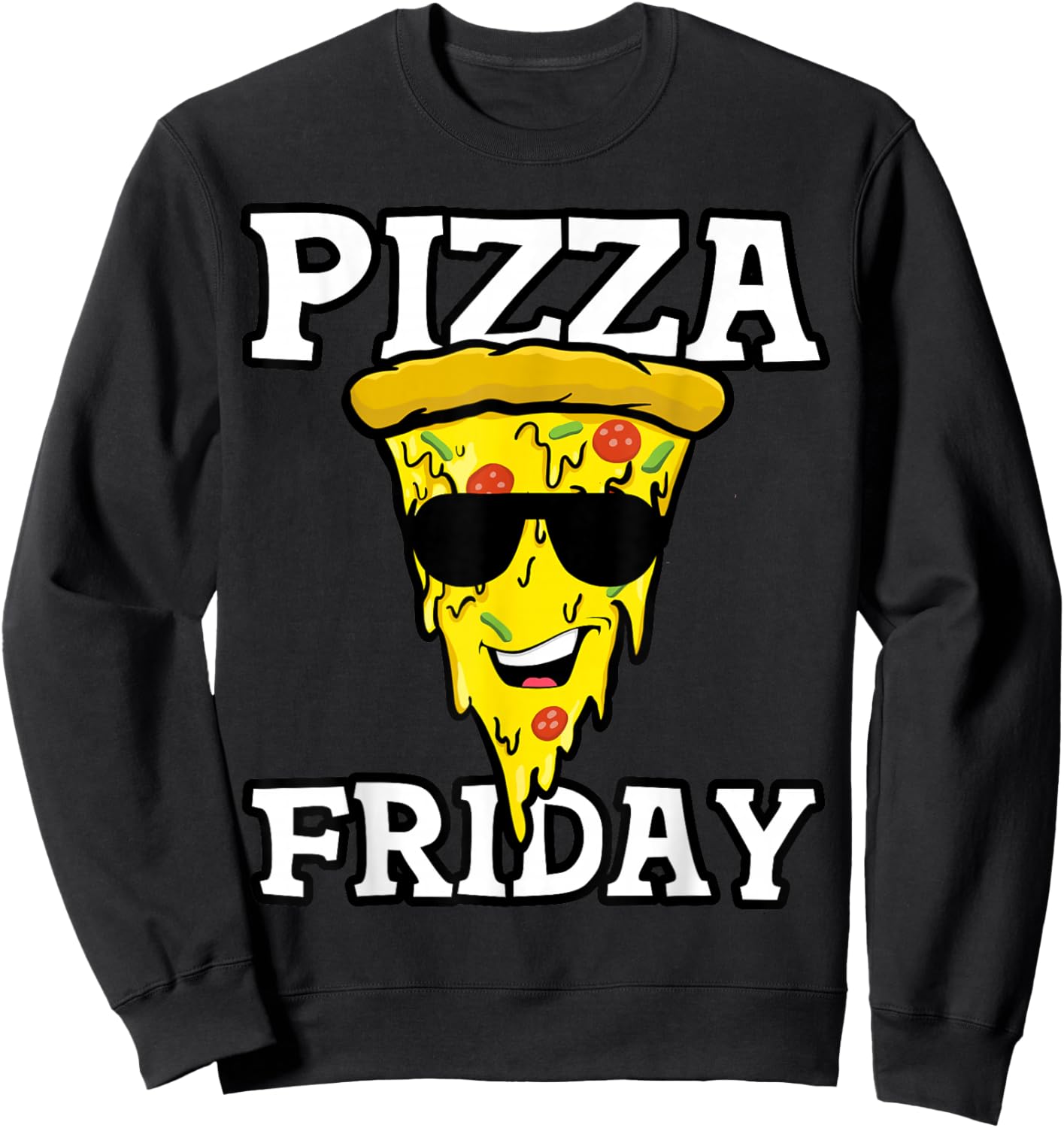 Pizza Friday - Funny Pizza Slice For Pepperoni Lover Sweatshirt - Sweatshirt | Black