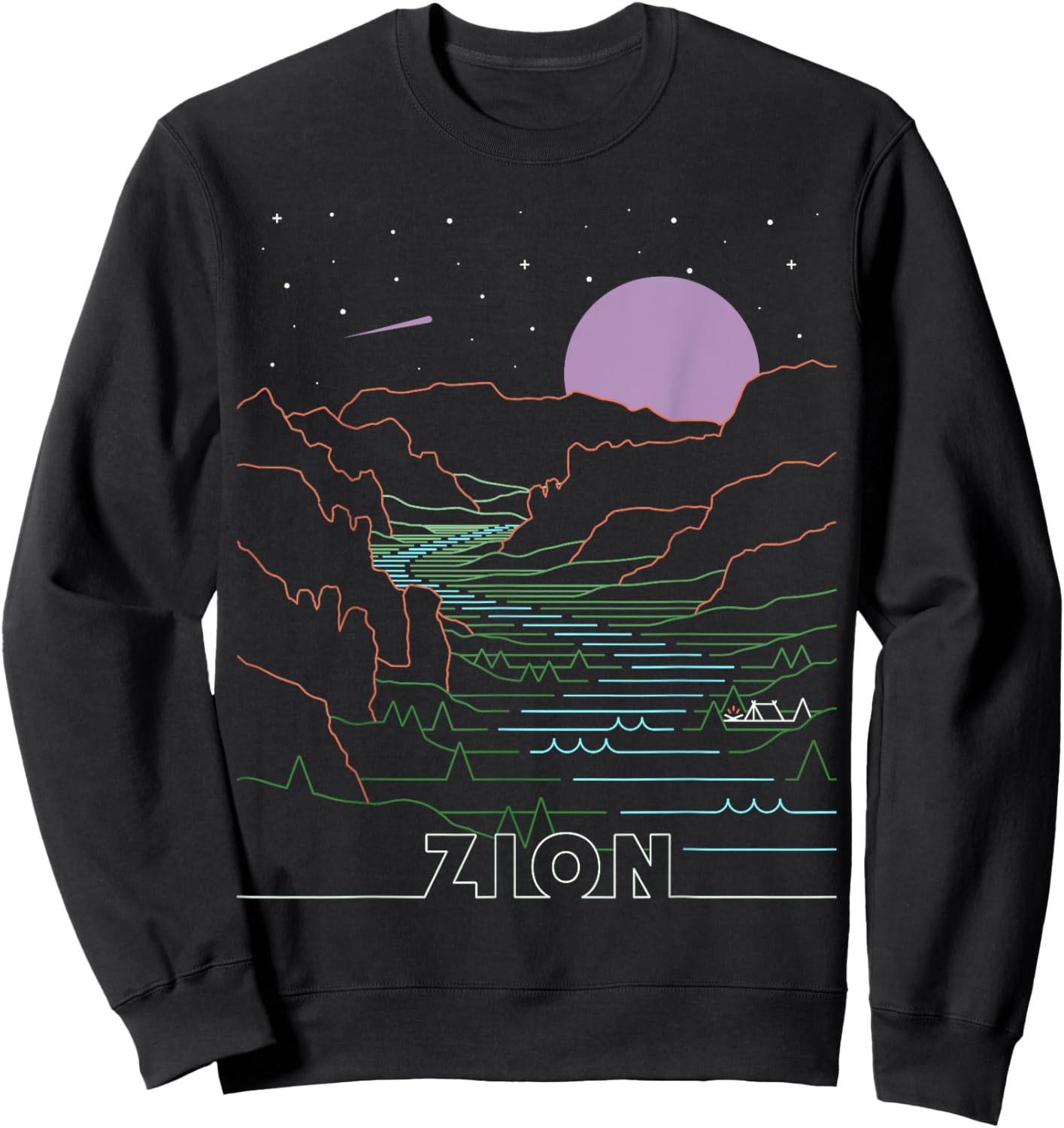 Vintage Zion National Park I Hiked Angels Landing Zion Utah Sweatshirt - Sweatshirt | Black