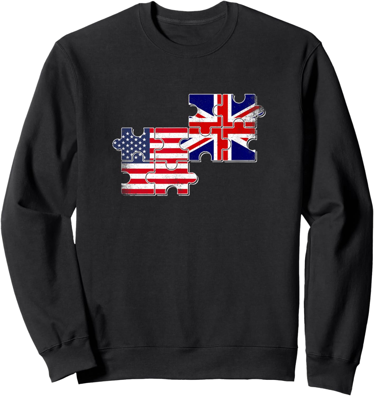 Great Britain USA Flag British Roots American Sweatshirt - Sweatshirt | Black