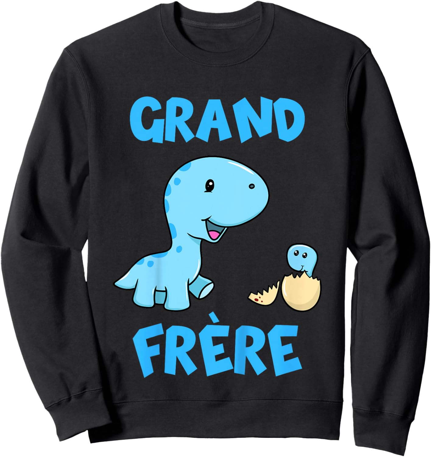 French Grand Frere Pregnancy Announcement Dinosaur Sweatshirt - Sweatshirt | Black