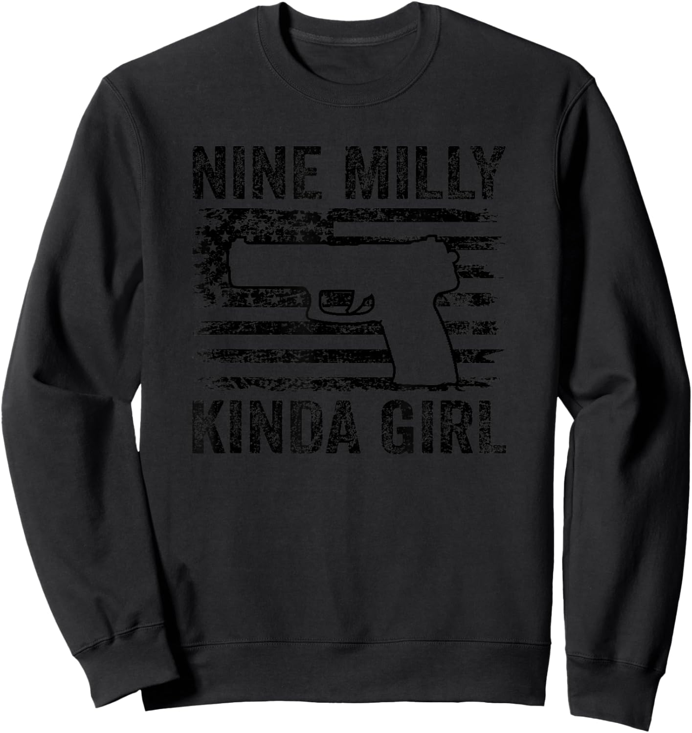Nine Milly Kinda Girl - Camo 9mm Pistol Gun Owner Sweatshirt - Sweatshirt | Black