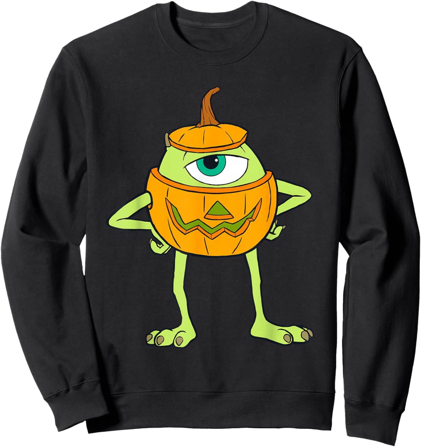 Disney and Pixar's Monsters, Inc. Mike Pumpkin Halloween Sweatshirt - Sweatshirt | Black