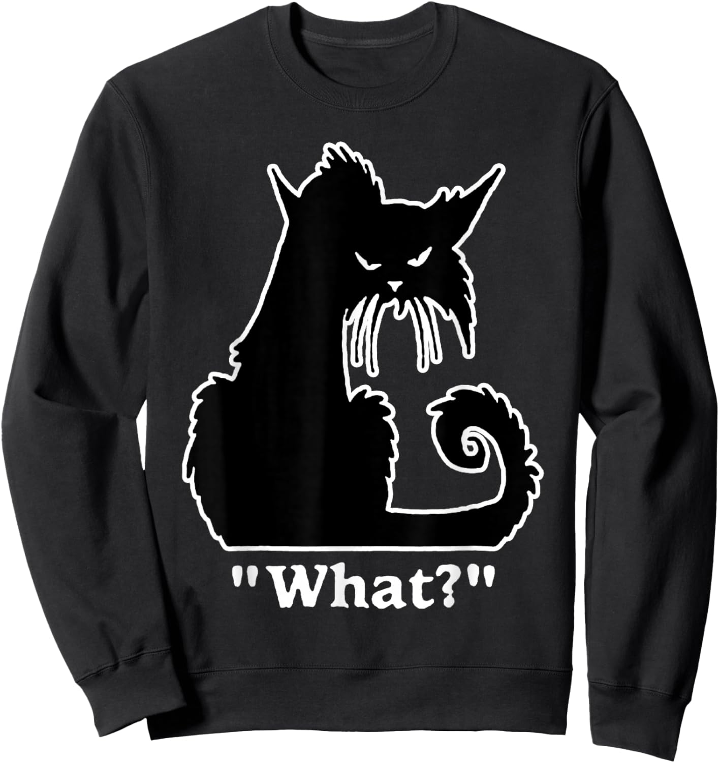 Funny Cat What Sweatshirt - Sweatshirt | Black