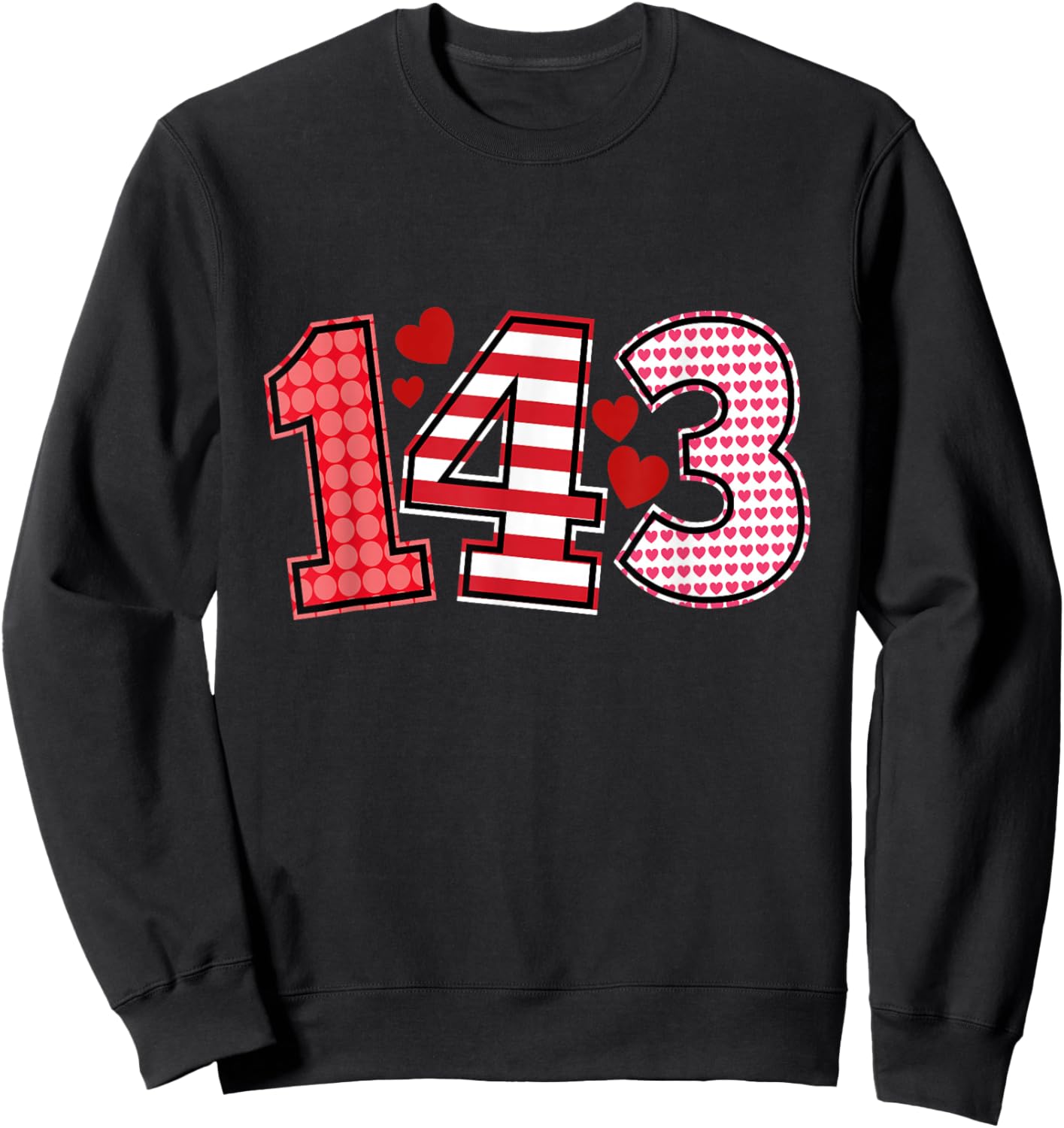 143 I Love You Valentine's Day Valentine's Day 143 Sweatshirt - Sweatshirt | Black