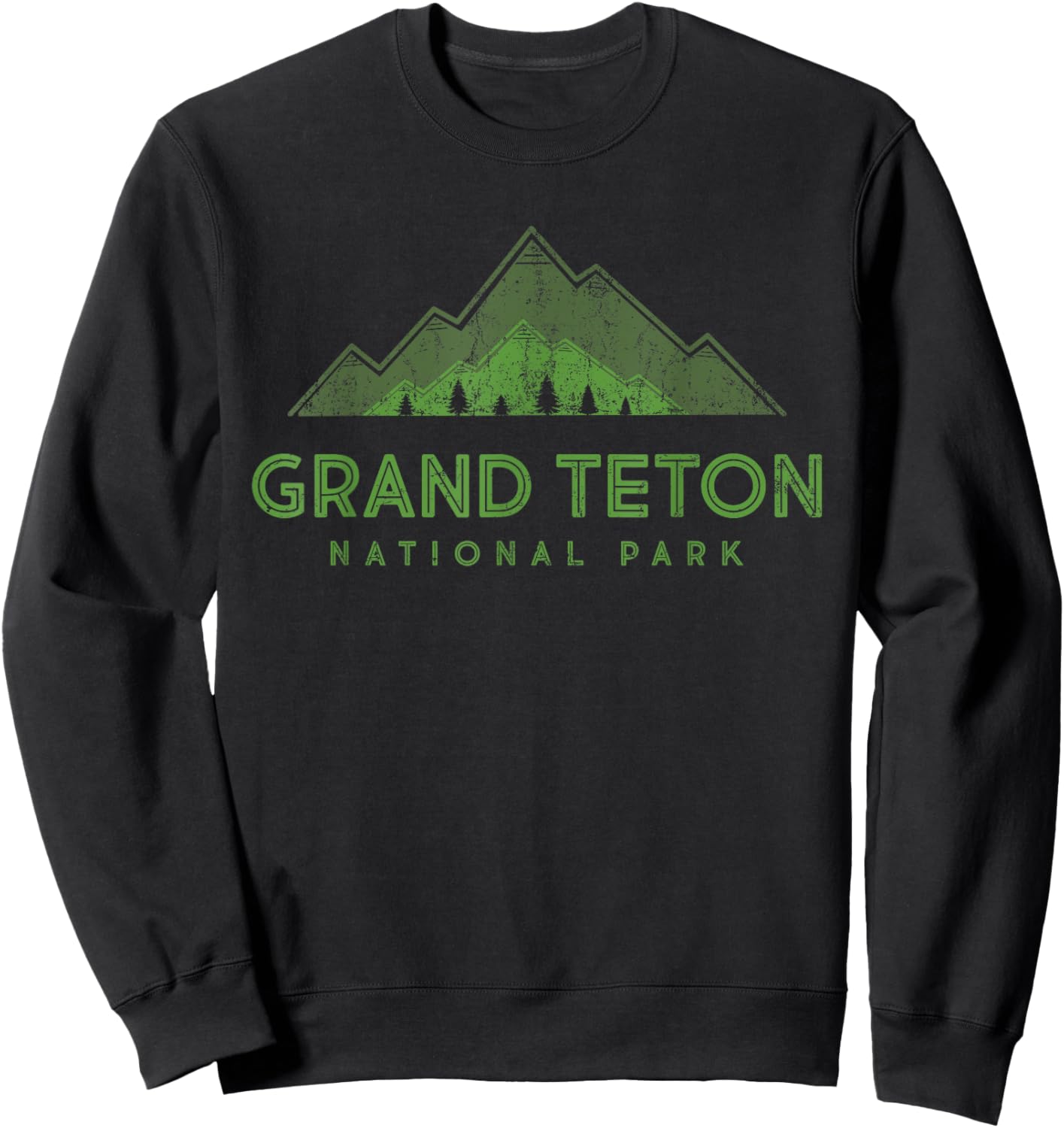 Wyoming | US Travel - Vintage Grand Teton National Park Sweatshirt - Sweatshirt | Black