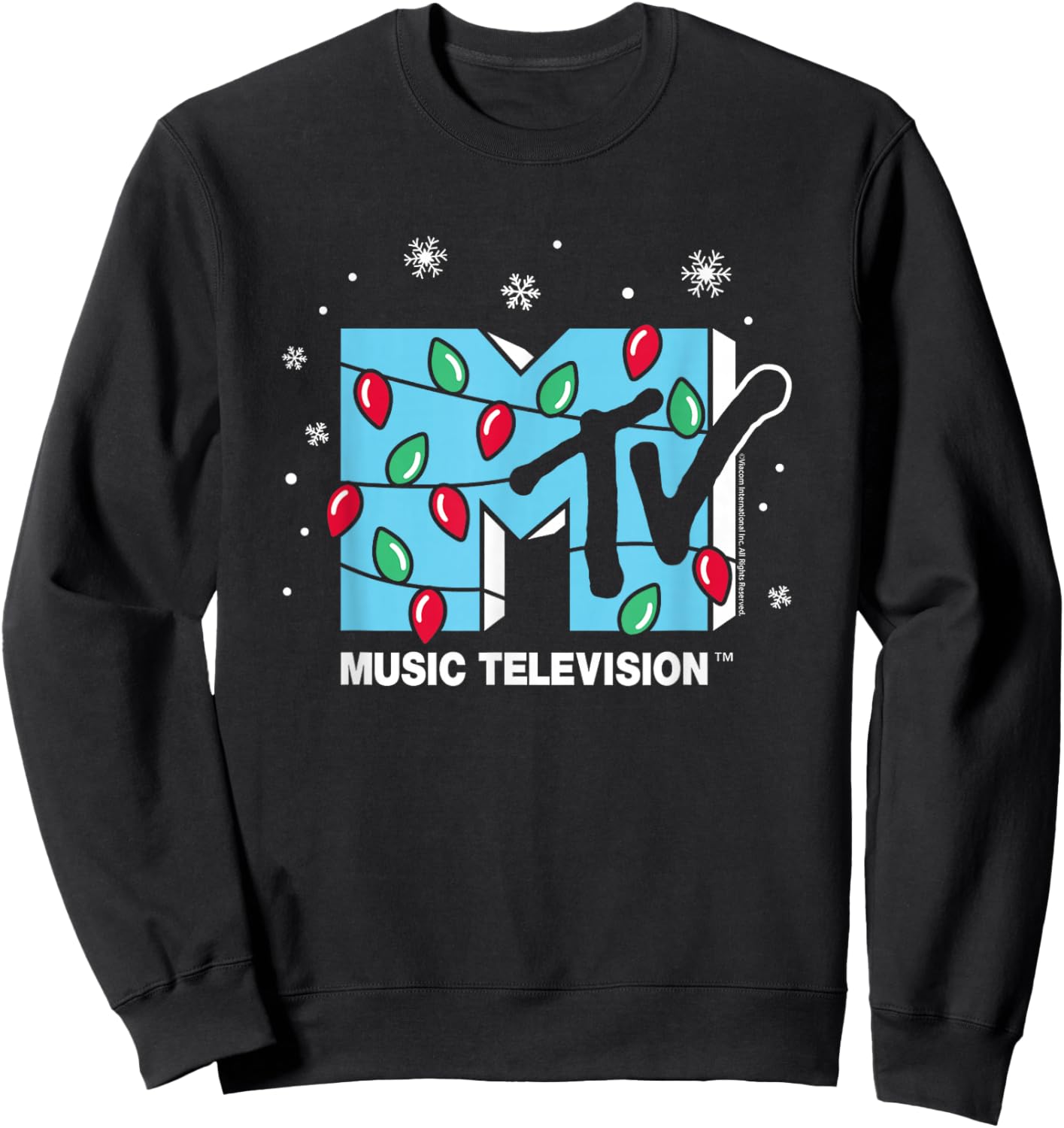MTV - MTV Christmas Lights Sweatshirt - Sweatshirt | Black