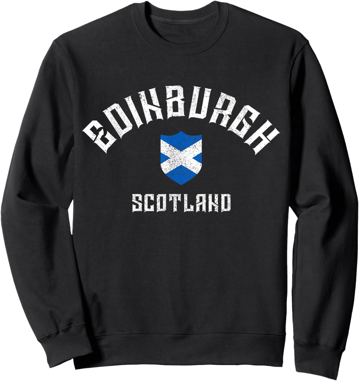 Edinburgh Scotland Scottish Flag Pride Sweatshirt - Sweatshirt | Black