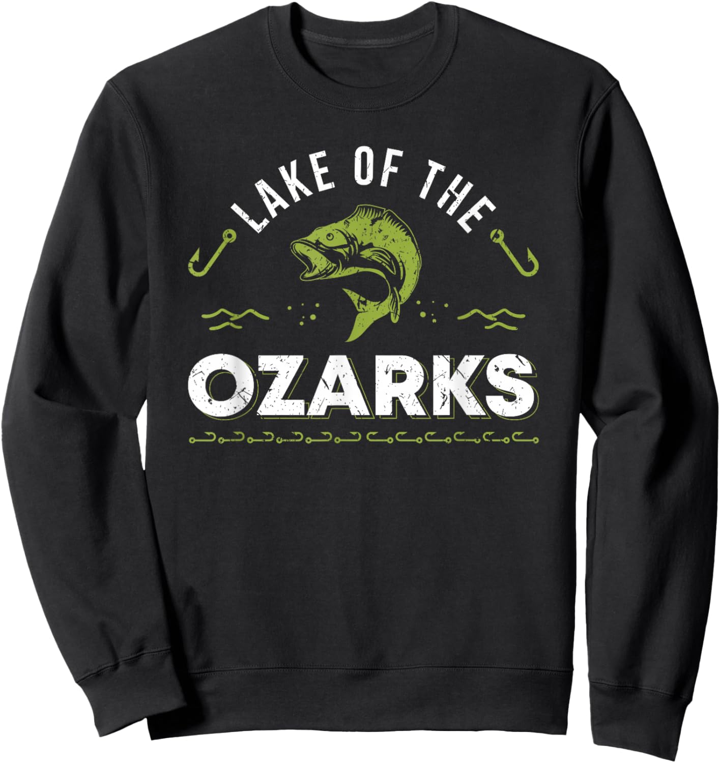 Lake of the Ozarks Missouri Fishing Family Vacation Souvenir Sweatshirt - Sweatshirt | Black