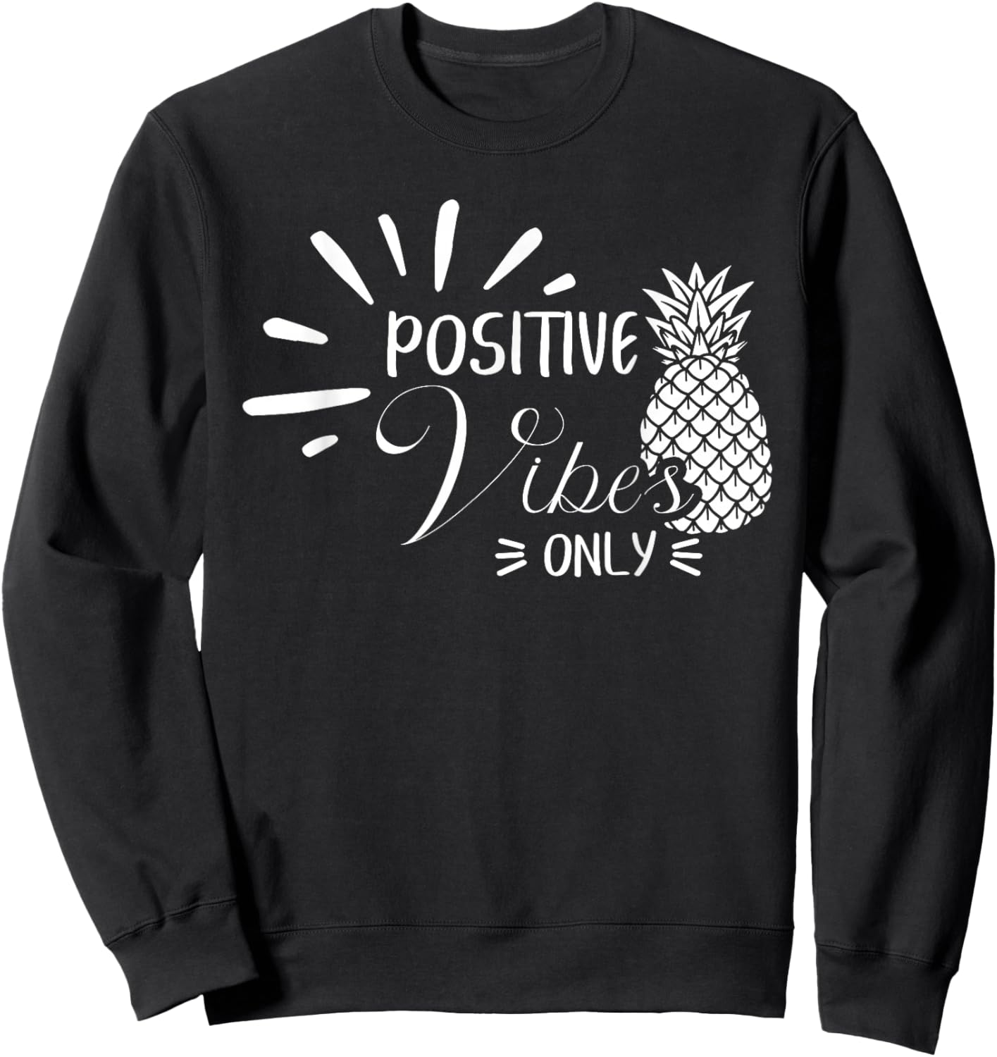 IVF Positive Vibe Only Pineapple Transfer Day Infertility Sweatshirt - Sweatshirt | Black