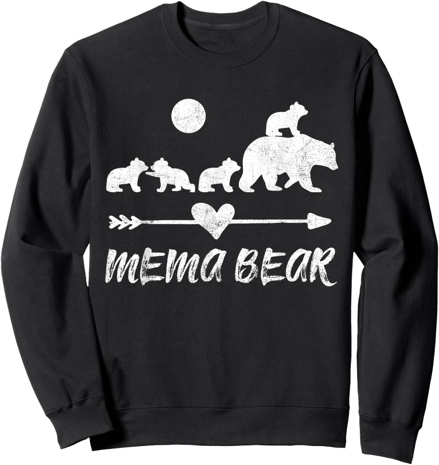 Mema Bear Shirt with Four Cute Bear Cubs Gift Sweatshirt - Sweatshirt | Black