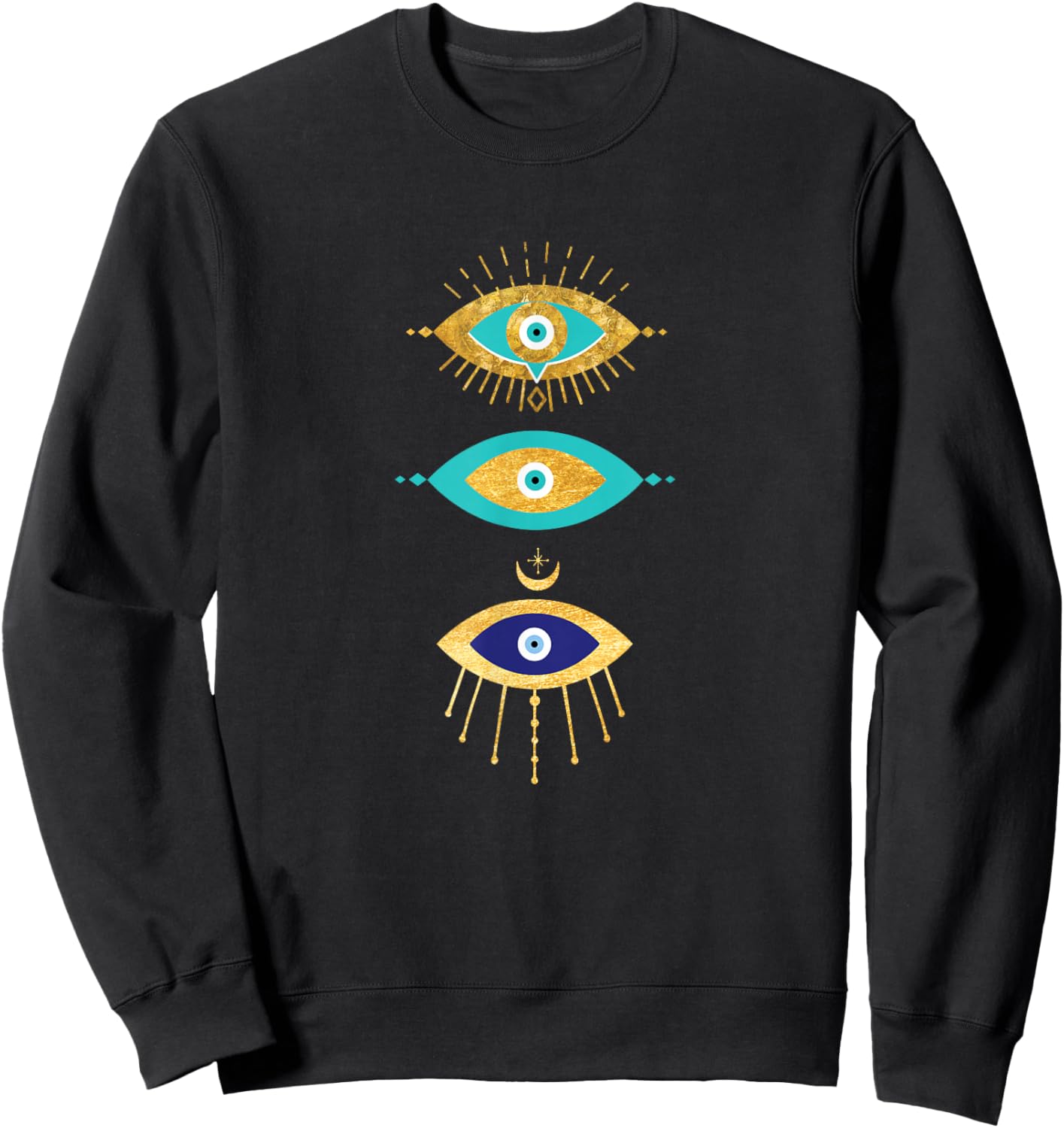 Third Eye All Seeing Spiritual Gift Apparel Evil Eye Curse Protection , Teen Girls & Teens, Black, Short Sleeve, Classic Fit, Small Sweatshirt - Sweatshirt | Black