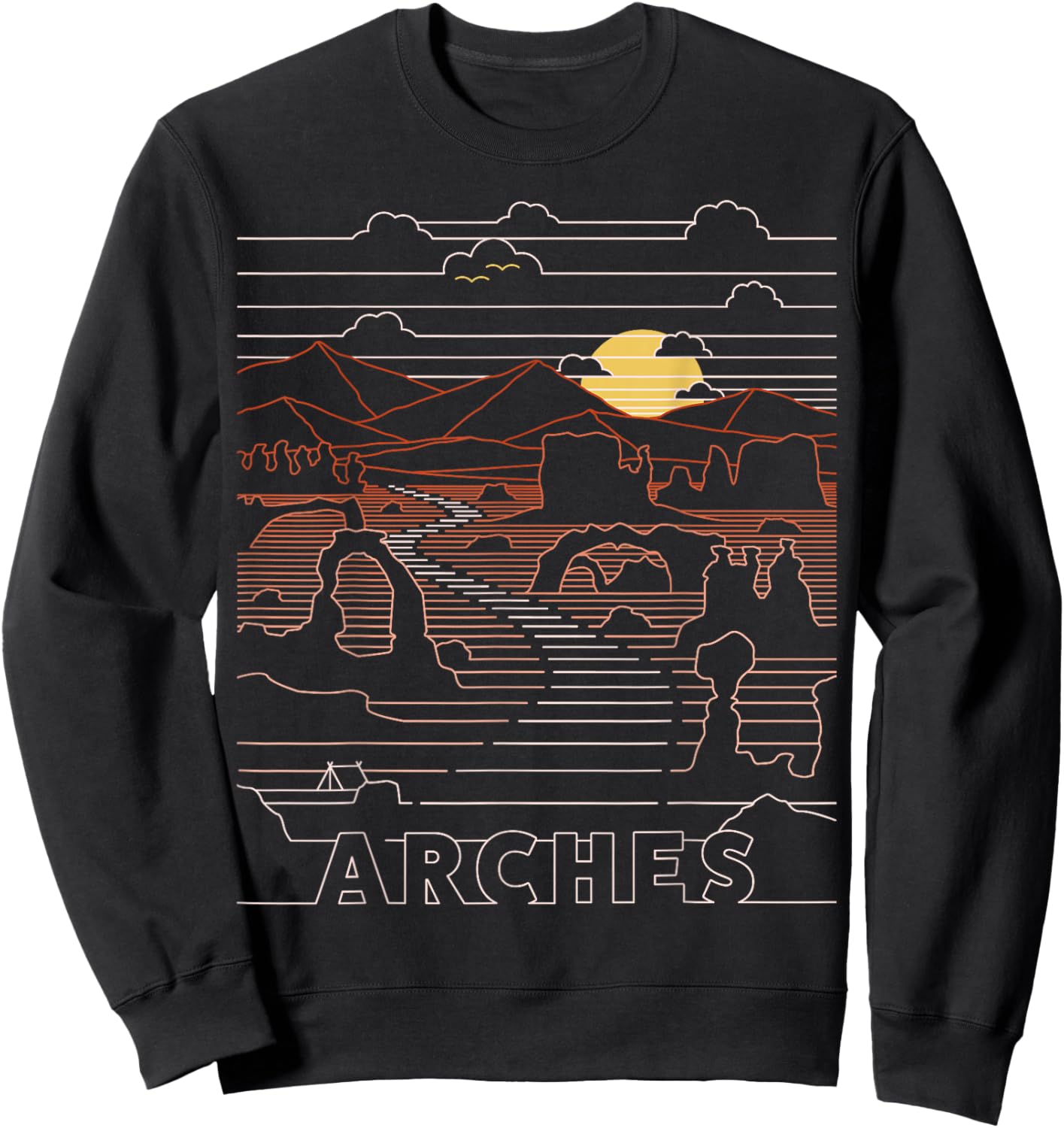 Vintage Retro Arches National Park - Delicate Arch Moab Utah Sweatshirt - Sweatshirt | Black