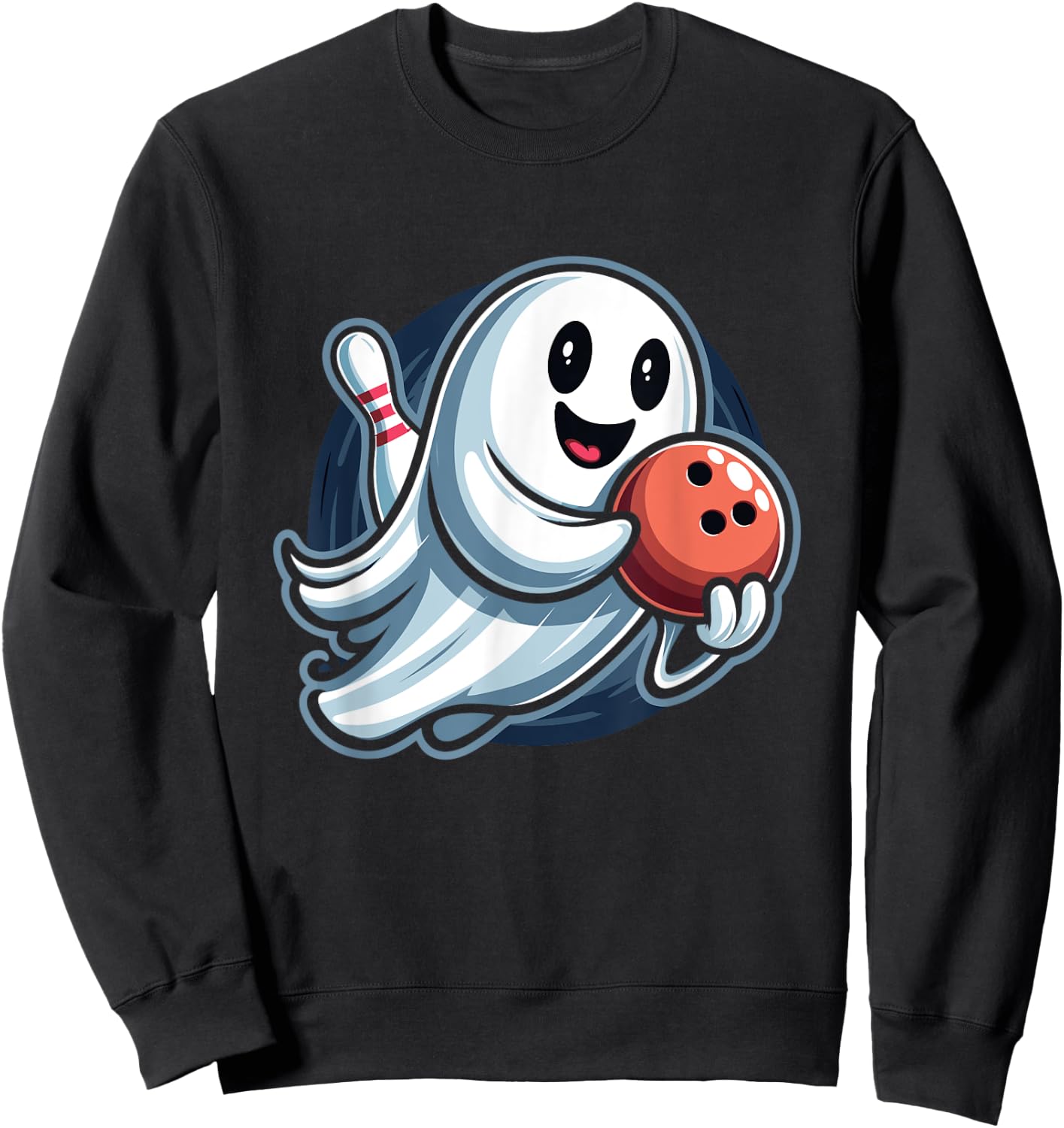Funny Ghost Bowling Crew Sweatshirt - Sweatshirt | Black