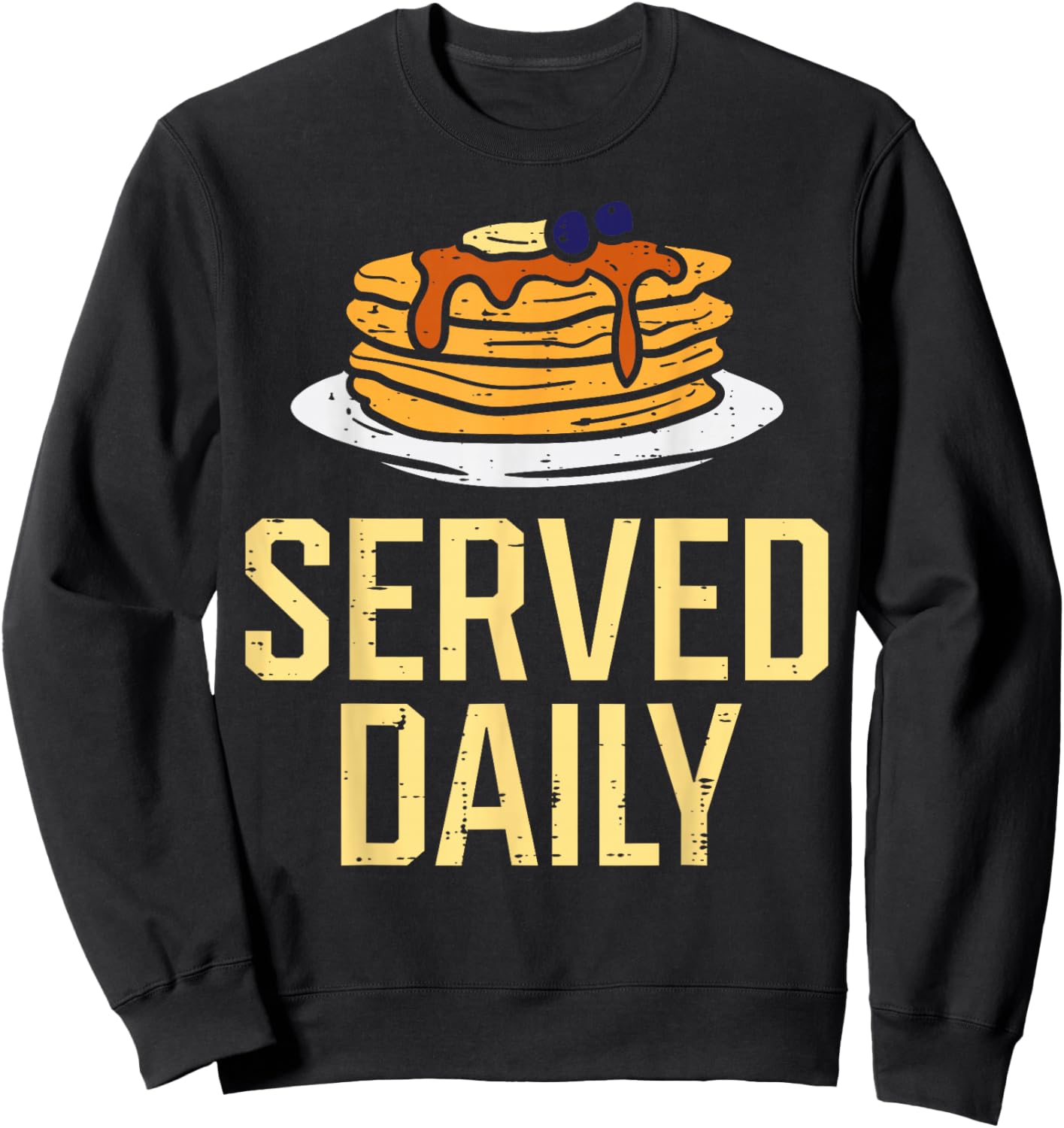Pancakes Served Daily American Football Funny Sports Lineman Sweatshirt - Sweatshirt | Black