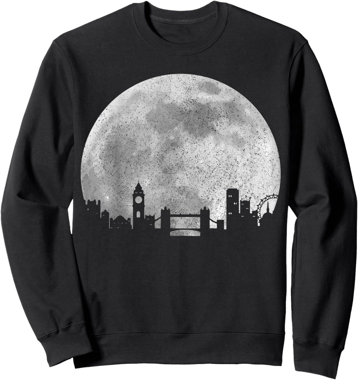 London Skyline Moon UK Vintage Great Britain England London Sweatshirt - Sweatshirt | Black
