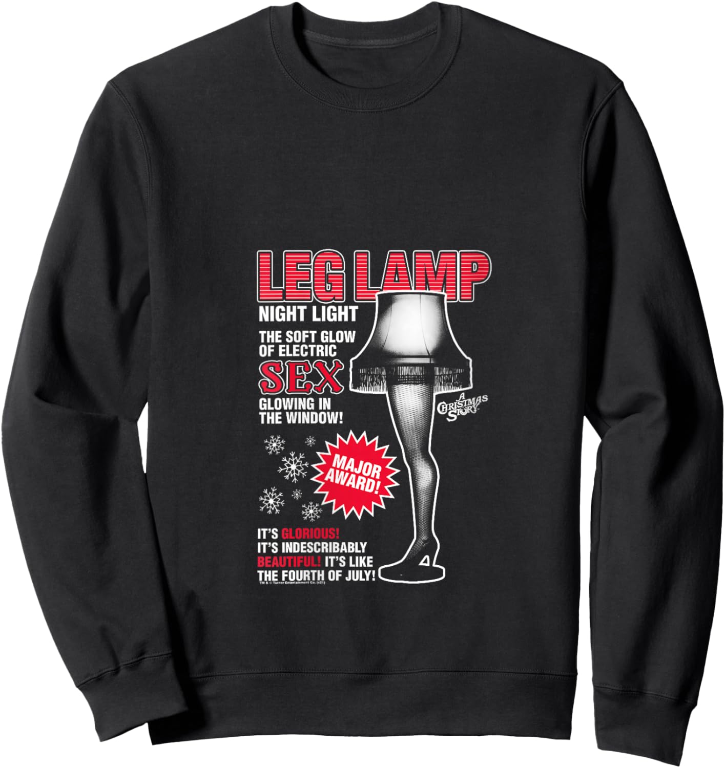 A Christmas Story Leg Lamp Vintage Ad Funny Holiday V-Neck Sweatshirt - Sweatshirt | Black