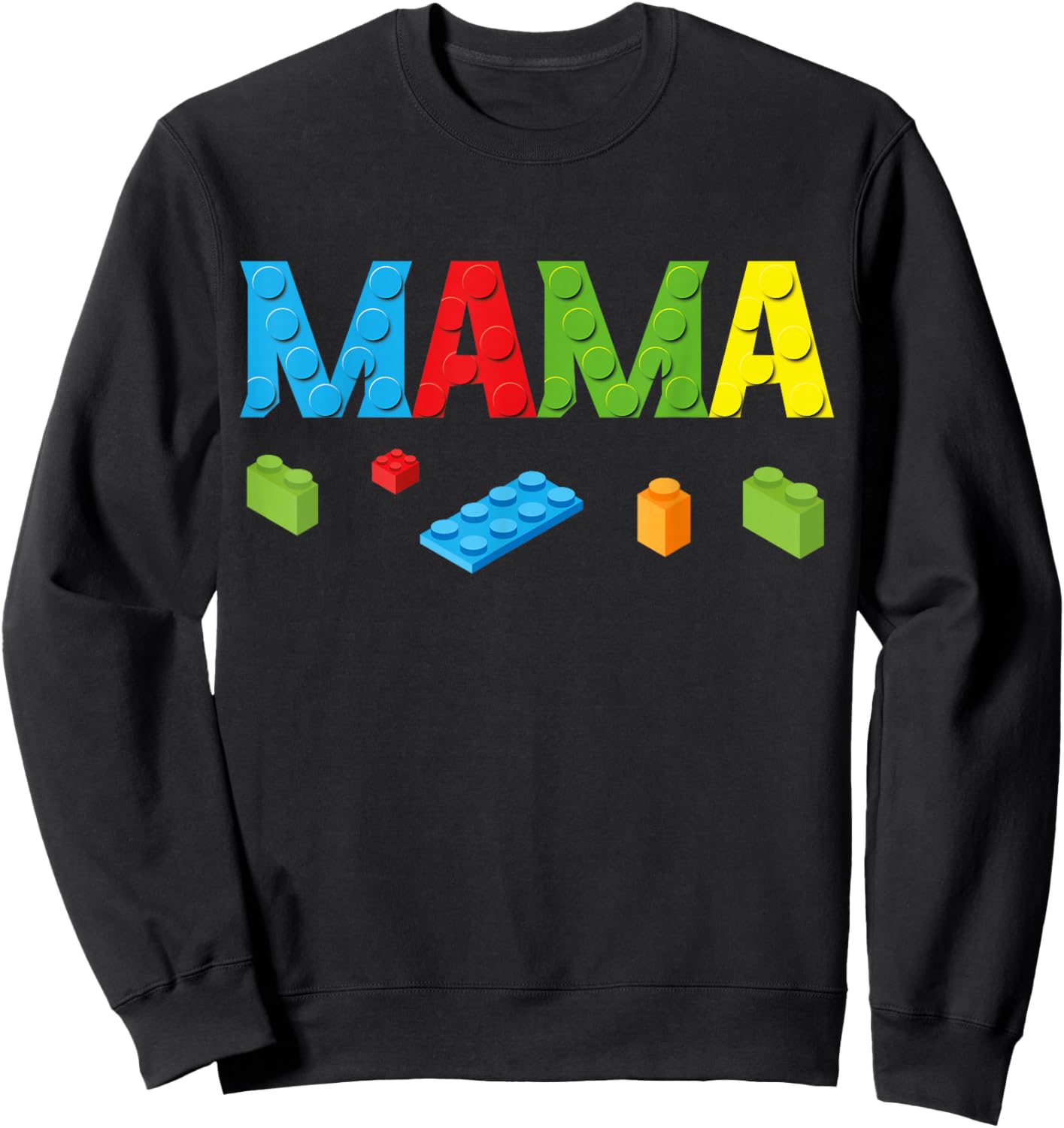 Mama Master Builder Building Bricks Blocks Family Set Small Sweatshirt - Sweatshirt | Black