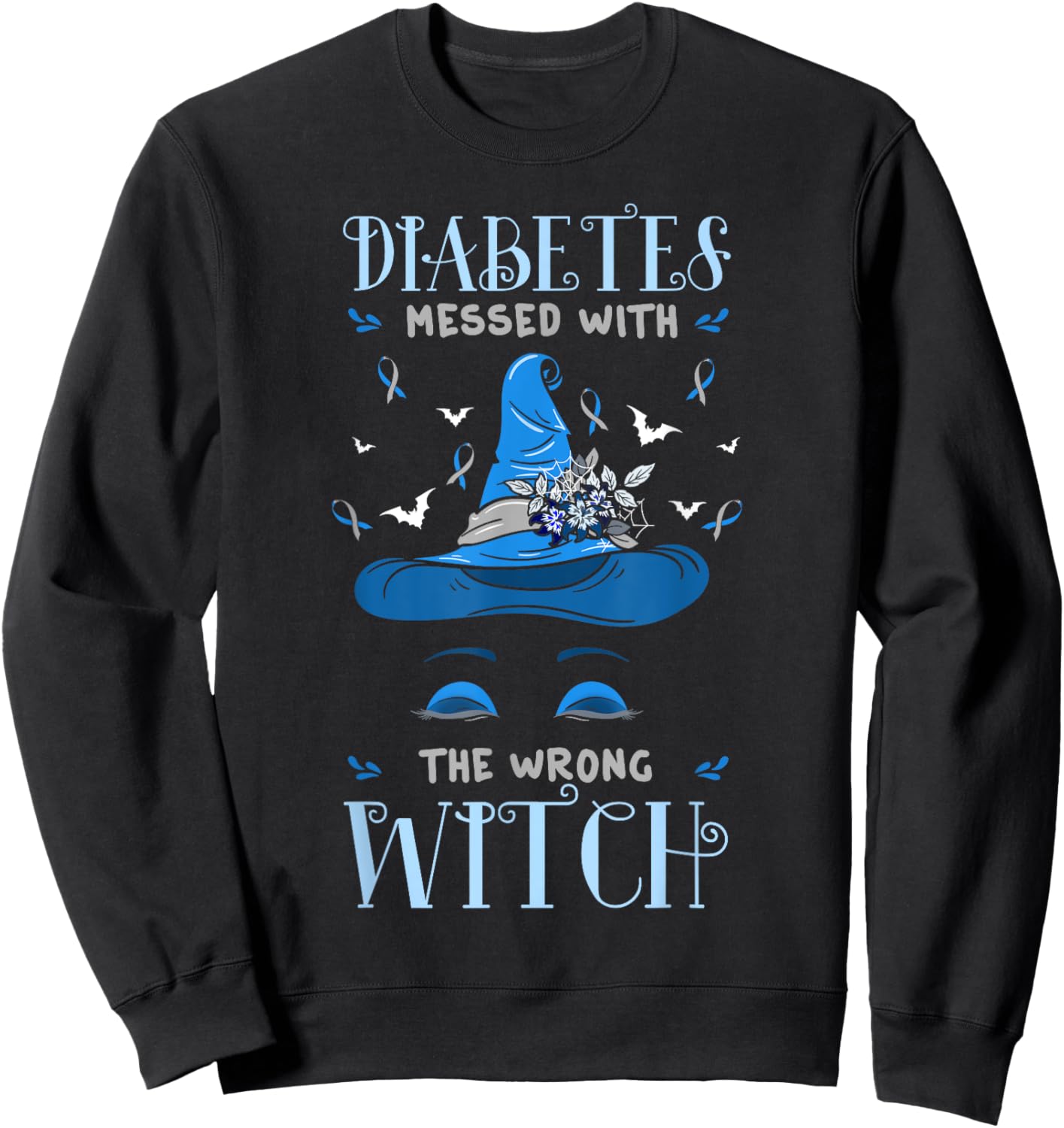 Diabetes Survivors Diabetic Patient Halloween Witch Costume Small Sweatshirt - Sweatshirt | Black