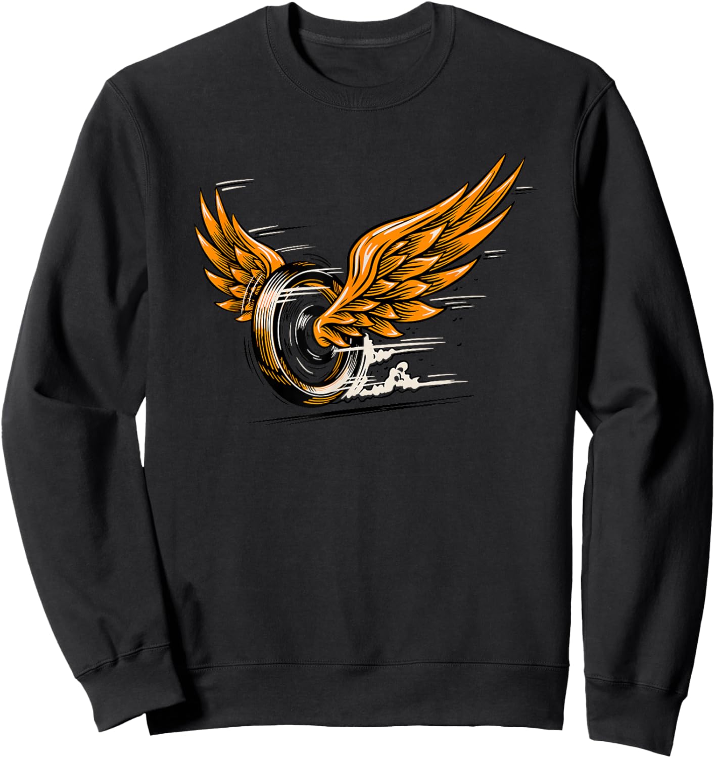Vintage Winged Wheel Motorcycle Biker Retro Classic Sweatshirt - Sweatshirt | Black