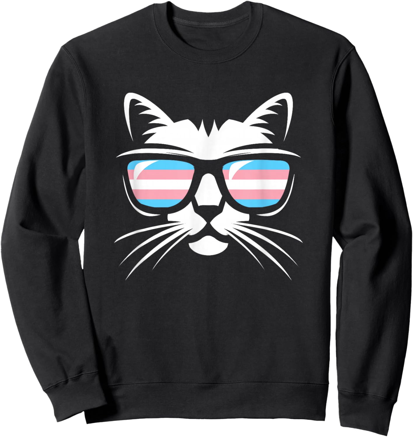 Transgender Pride Cat Support Trans Community Sweatshirt - Sweatshirt | Black