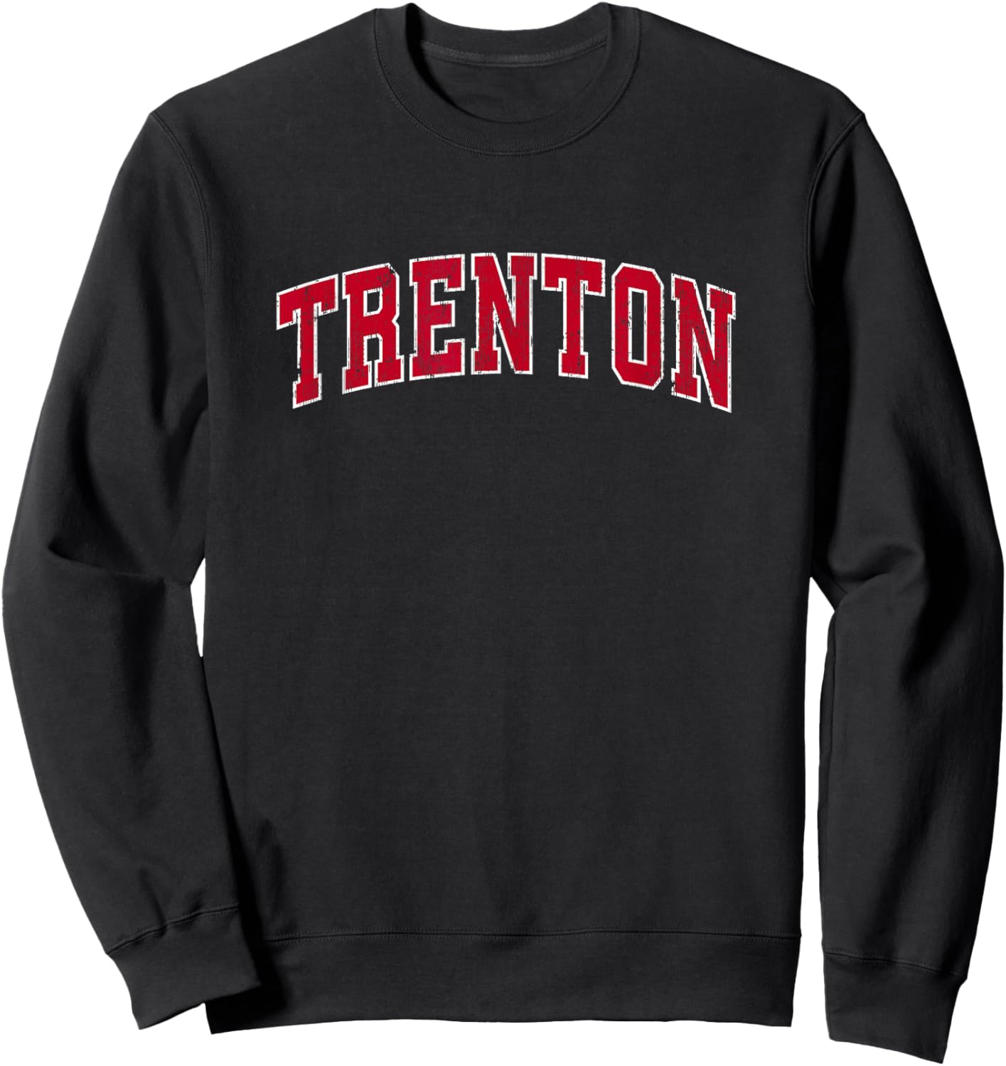 Trenton New Jersey NJ Vintage Sports Design Red Design Sweatshirt - Sweatshirt | Black