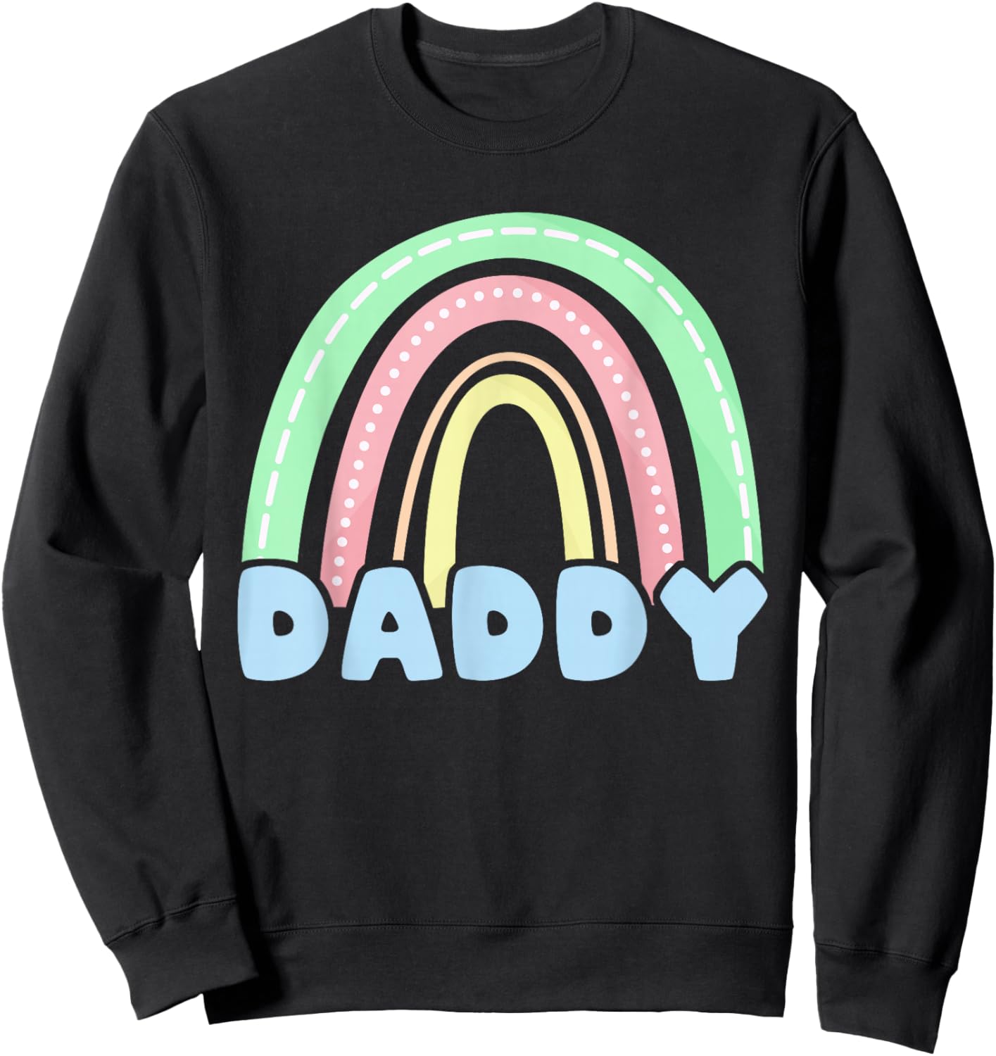 Dad Pastel Rainbow Family 1st Birthday Party Sweatshirt - Sweatshirt | Black