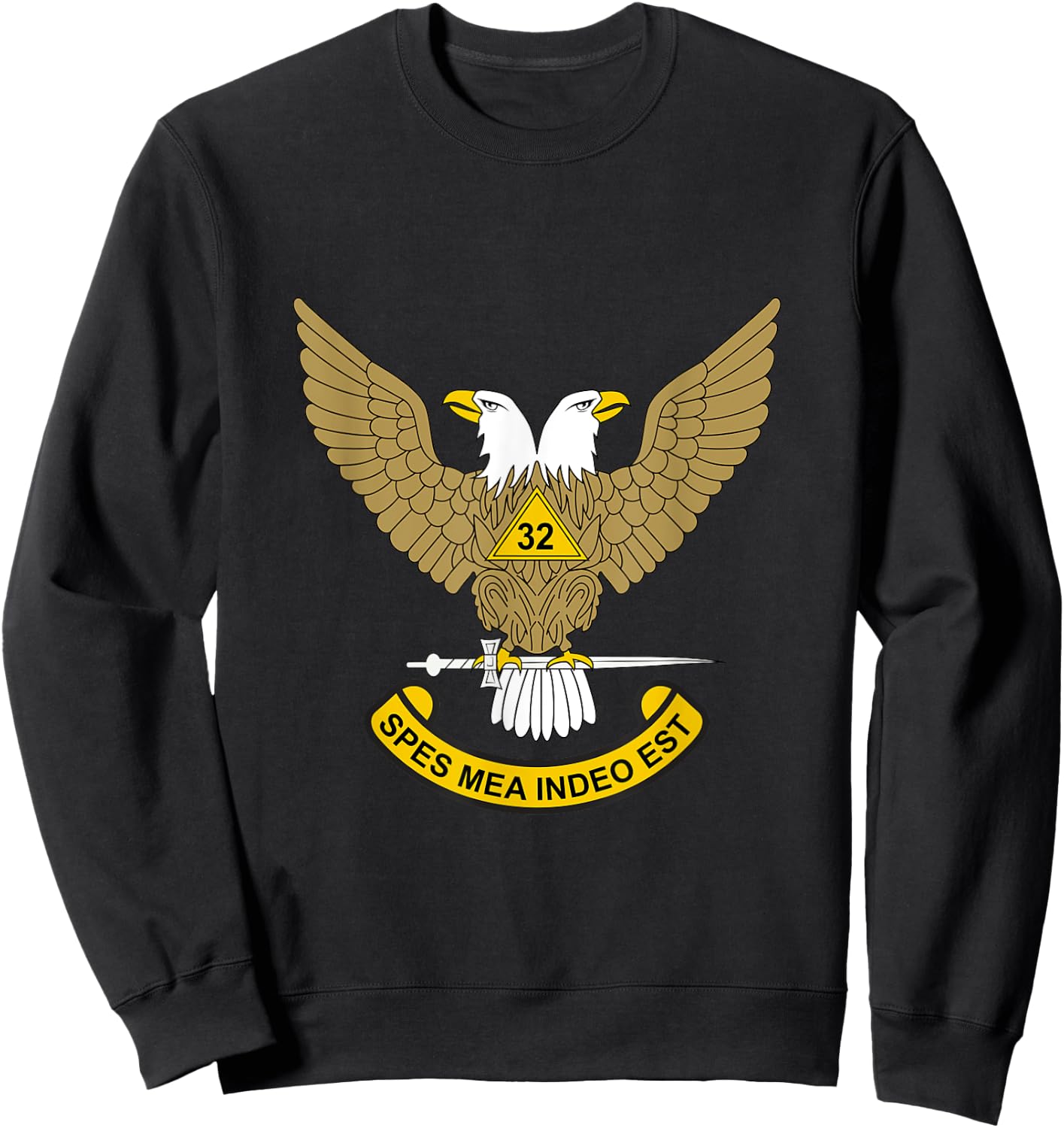32nd Degree Mason 32 Masonic Scottish Rite AASR Wings Up Sweatshirt - Sweatshirt | Black