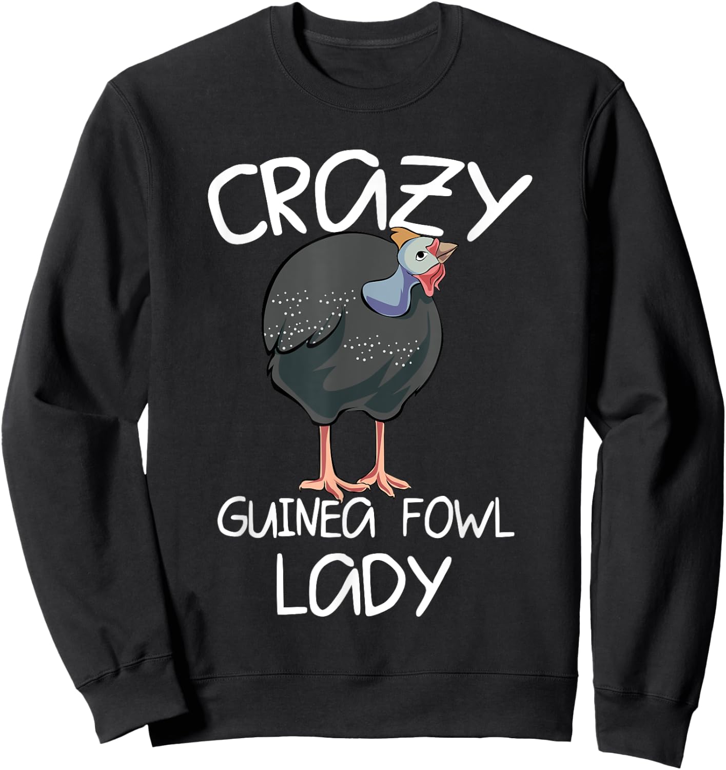 Crazy Guinea Fowl Lady Sweatshirt - Sweatshirt | Black