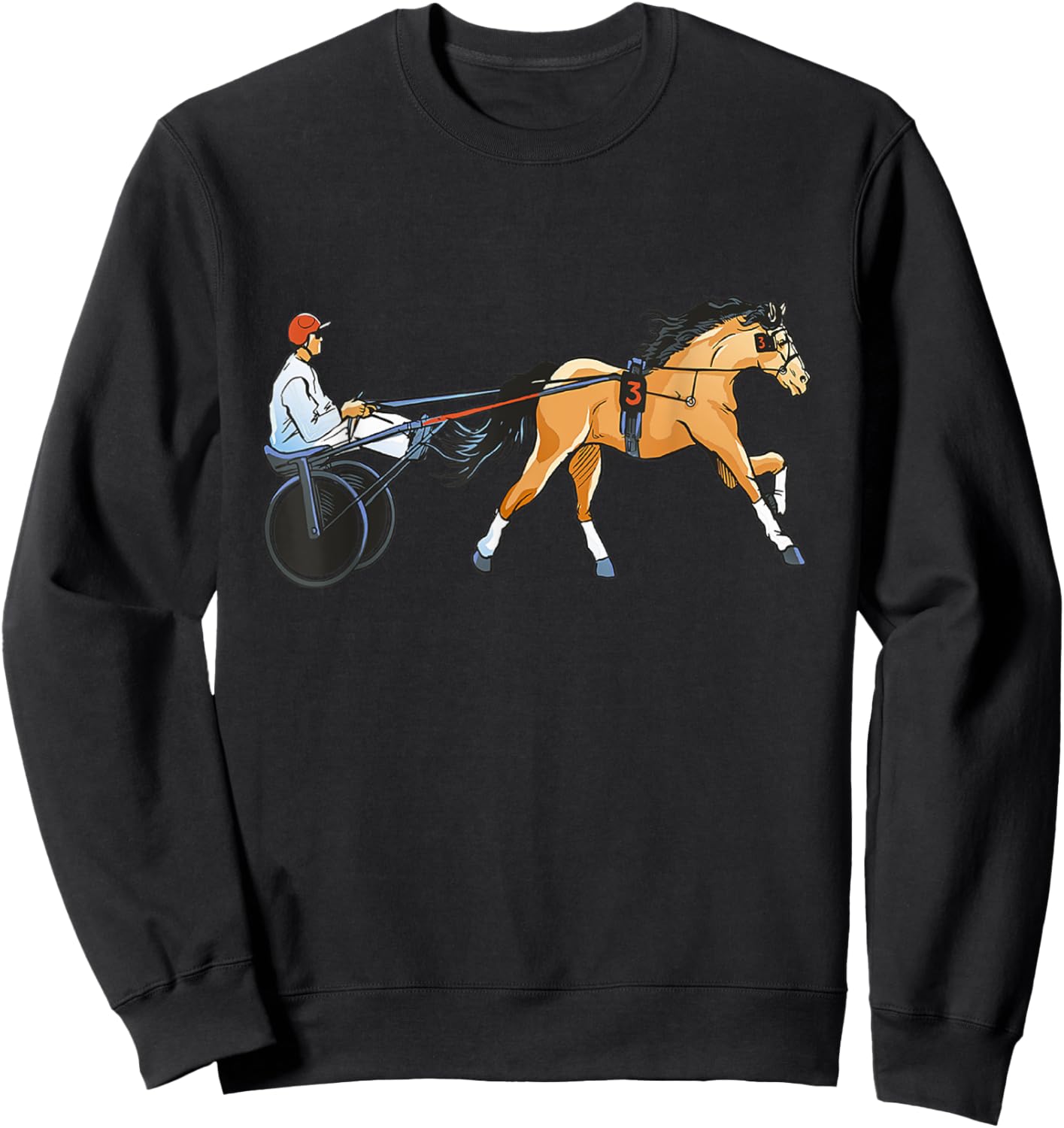Harness Racing Equitation Horse Racer Trotting Horse Racing Sweatshirt - Sweatshirt | Black