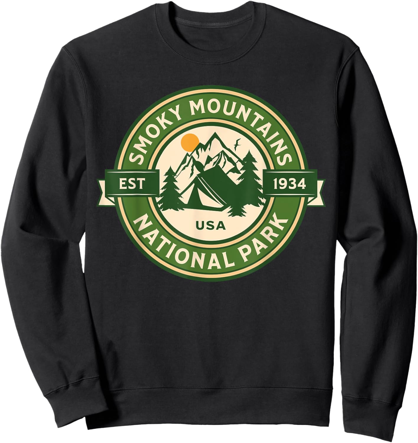Great Smoky Mountains National Park Tennessee Hike Outdoors Sweatshirt - Sweatshirt | Black
