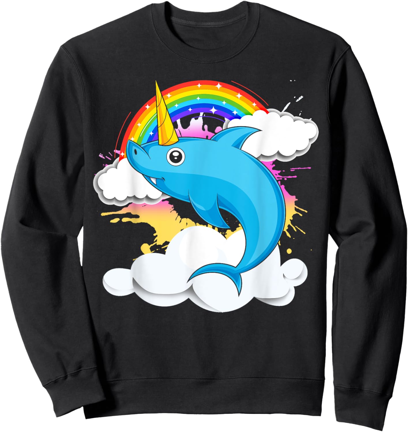 Sea Animal Rainbow Sharkicorn Fantasy Creature Unicorn Shark Sweatshirt - Sweatshirt | Black