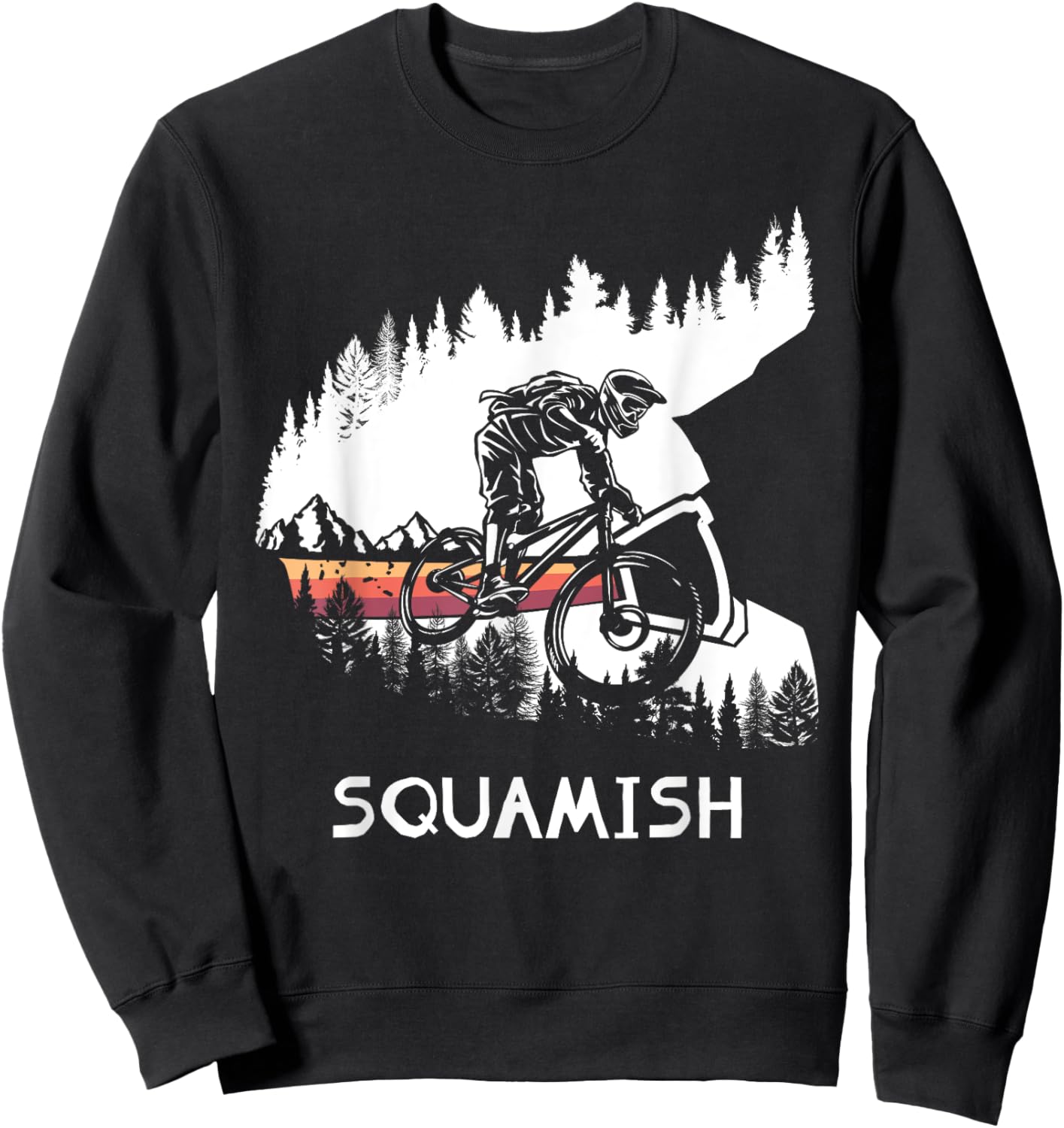 Squamish MTB Downhill Trail Biker British Columbia Sweatshirt - Sweatshirt | Black