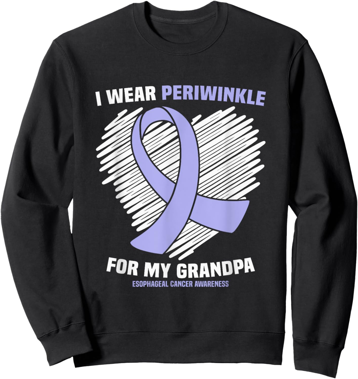 I Wear Periwinkle For My Grandpa Esophageal Cancer Awareness Sweatshirt - Sweatshirt | Black