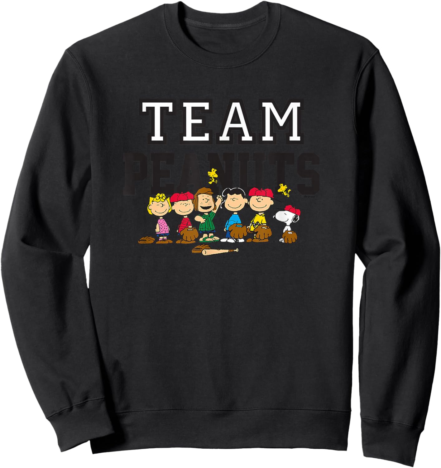 Peanuts - Baseball Team Group Sweatshirt - Sweatshirt | Black