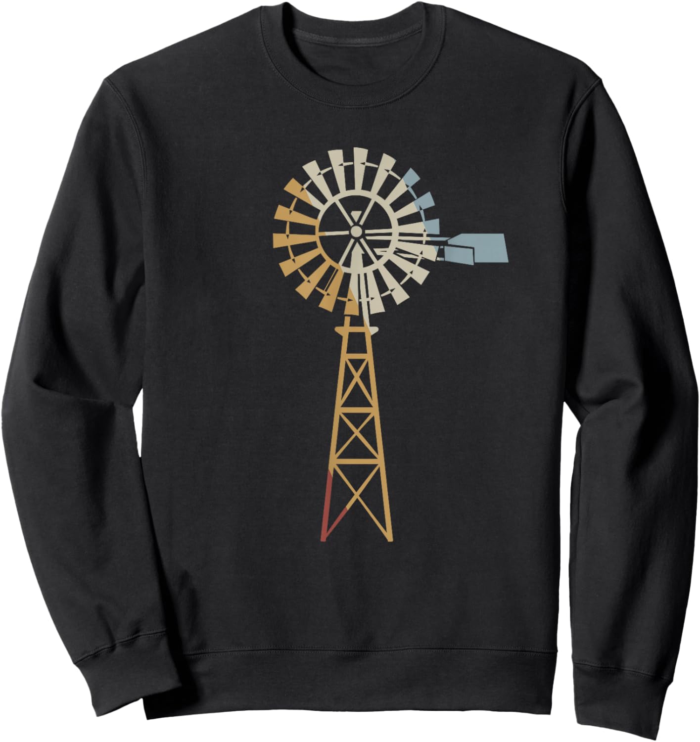 Windmill Retro Style Vintage Sweatshirt - Sweatshirt | Black
