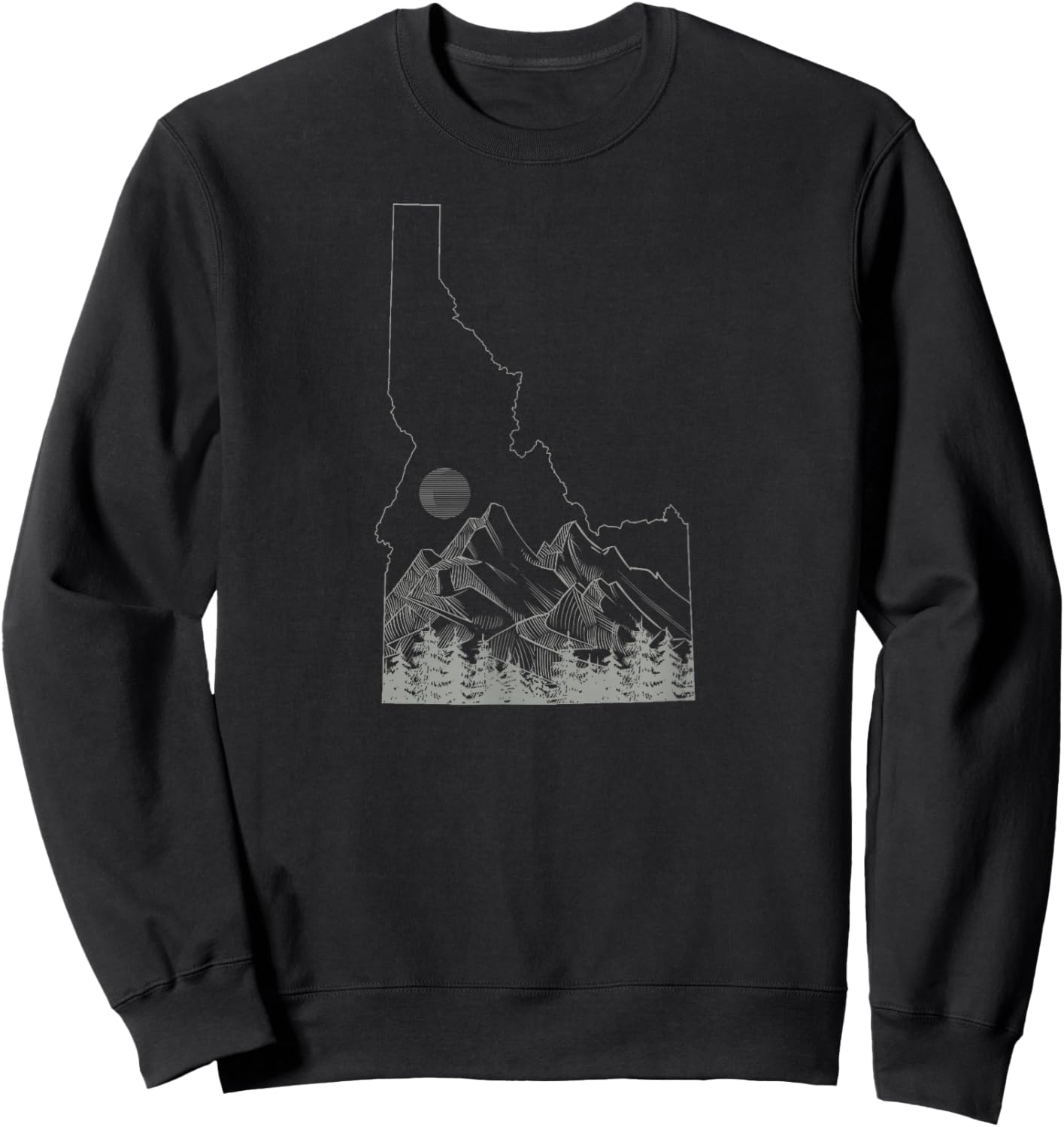 Idaho Retro Vintage Outdoors Mountain Graphic Design Sweatshirt - Sweatshirt | Black