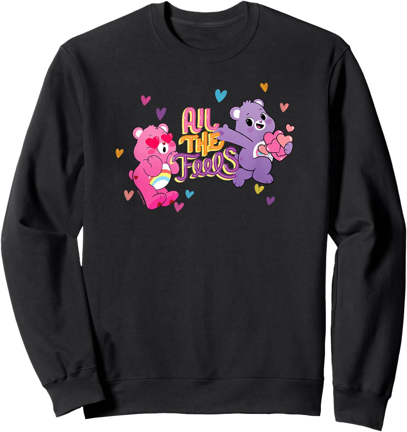Care Bears Valentine's Day Cheer & Share Bear All The Feels Sweatshirt - Sweatshirt | Black
