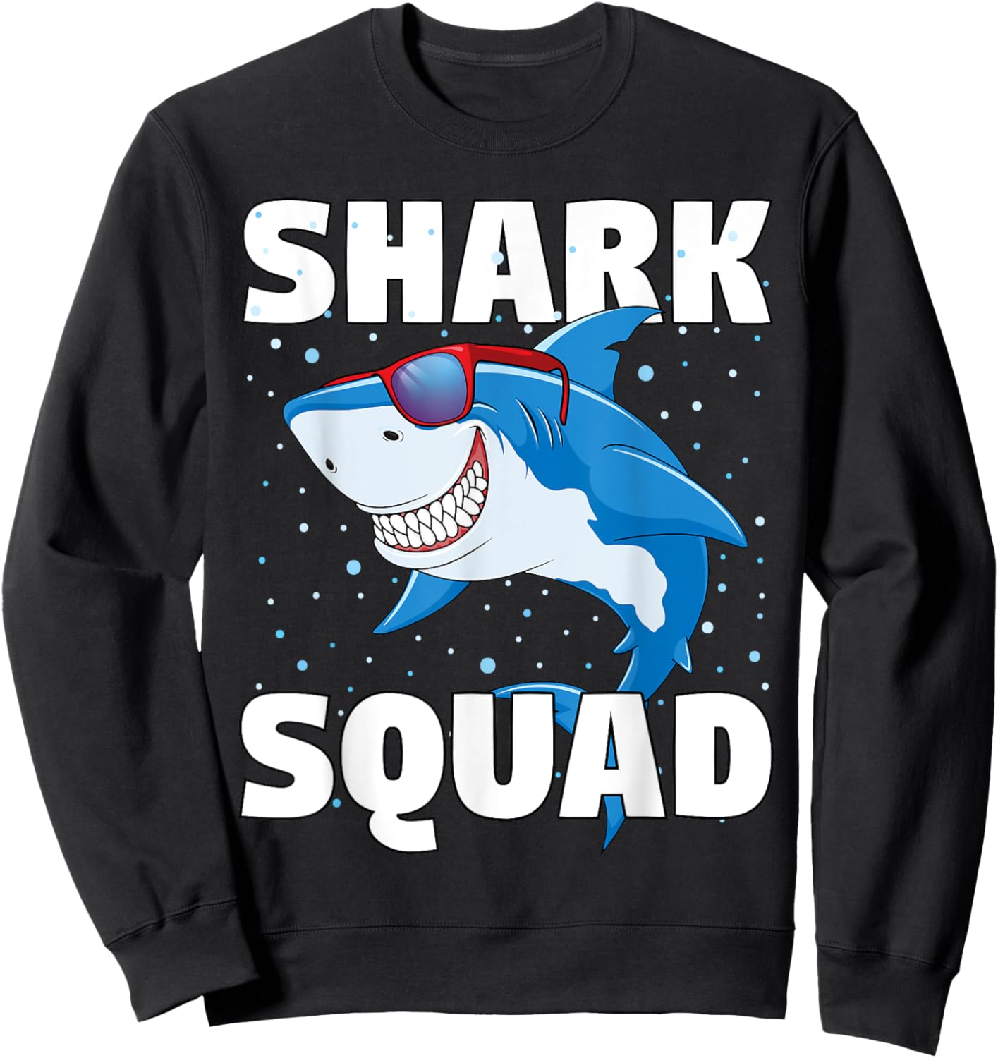 Shark Squad Shirt Boys Girls Shark Birthday Party Sweatshirt - Sweatshirt | Black
